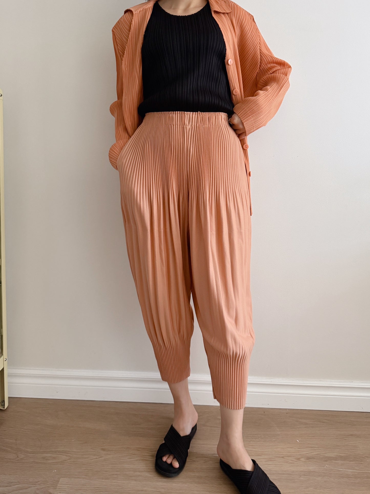 Pleats baggy pants ( black, pink, ivory, orange, mocha)