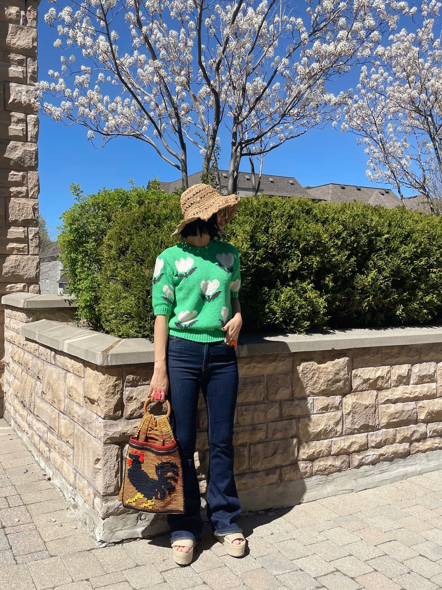 Tulip Knit (black, green)