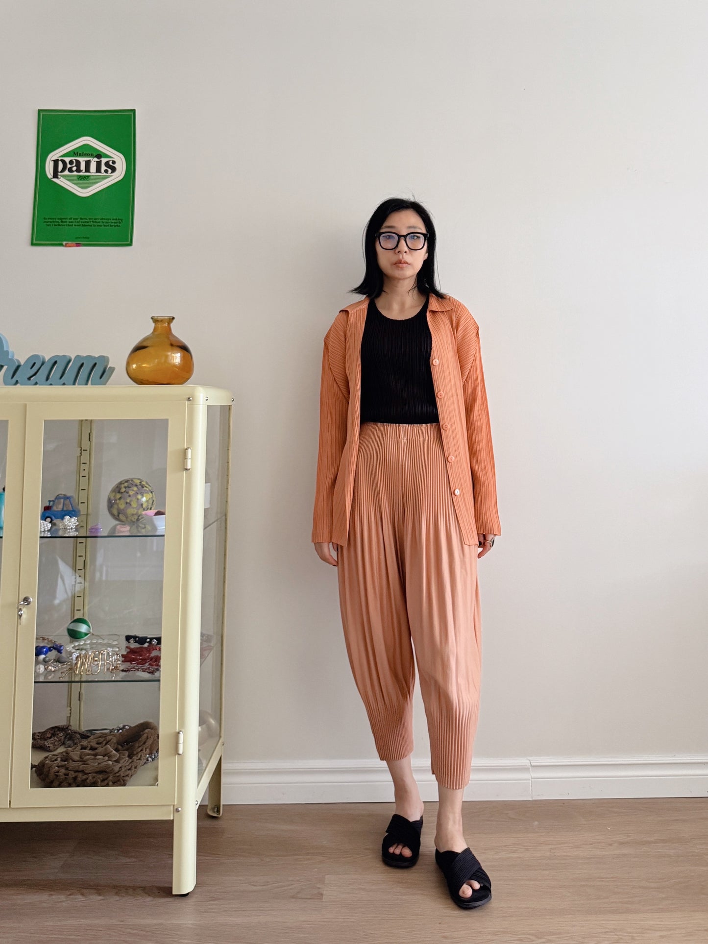 Pleats baggy pants ( black, pink, ivory, orange, mocha)