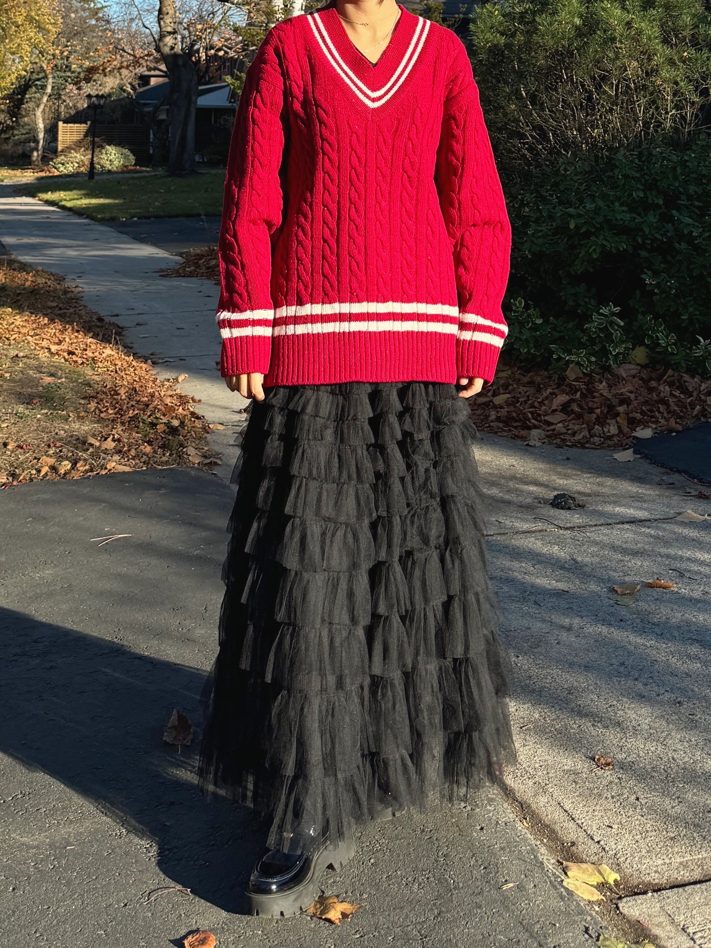 Noel cable knit (blue,red)