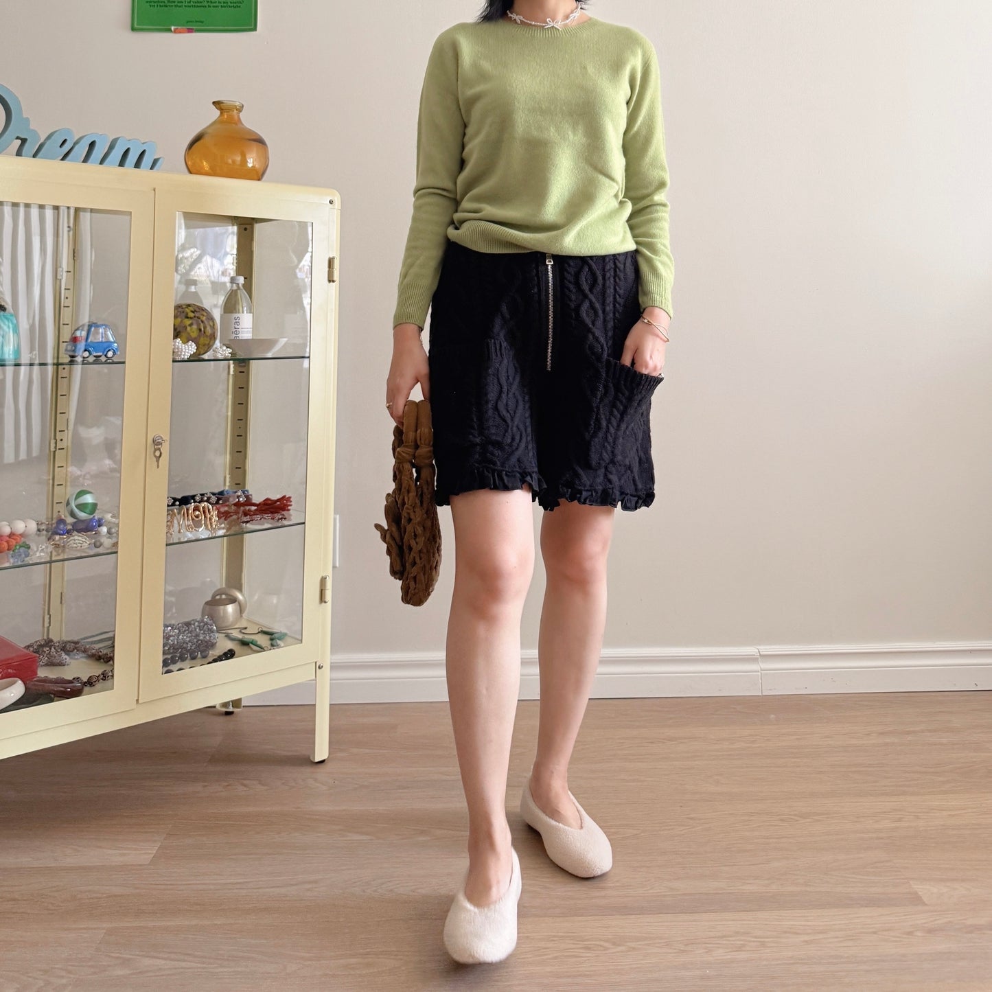 Wool knit shorts(ivory, red, black)