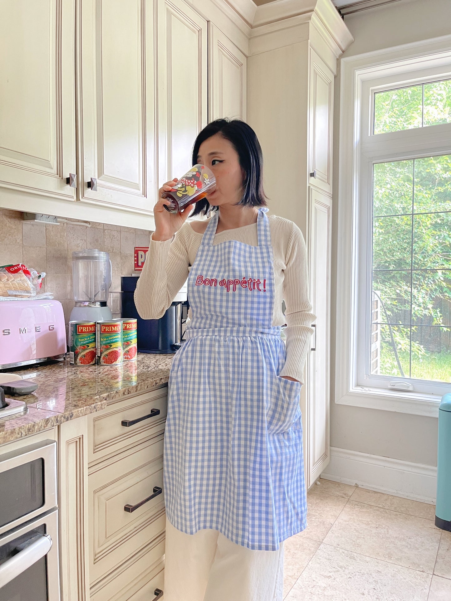 French Apron ( black, pink, blue)