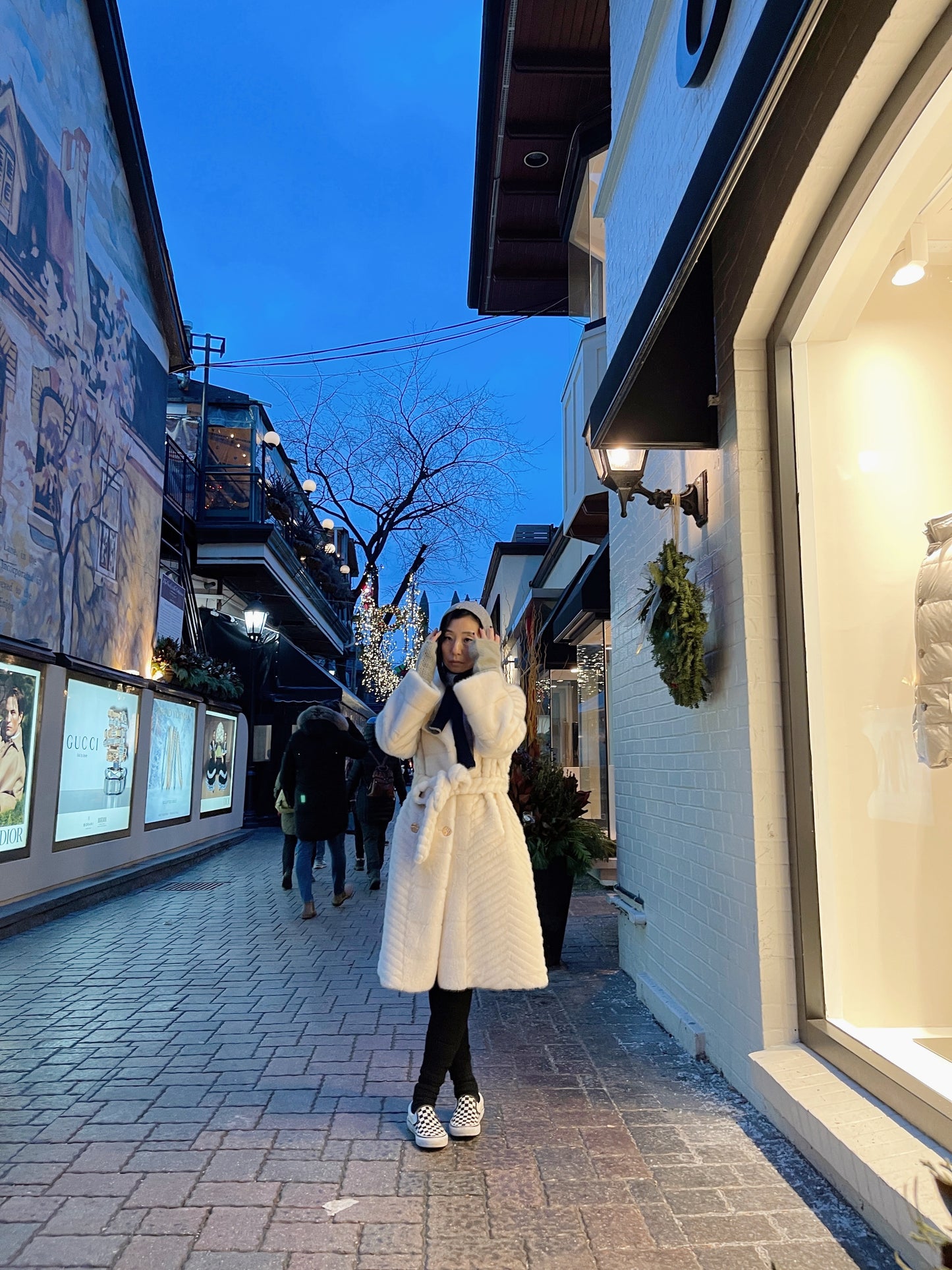 Eco mink coat 2 (brown, light brown, white)