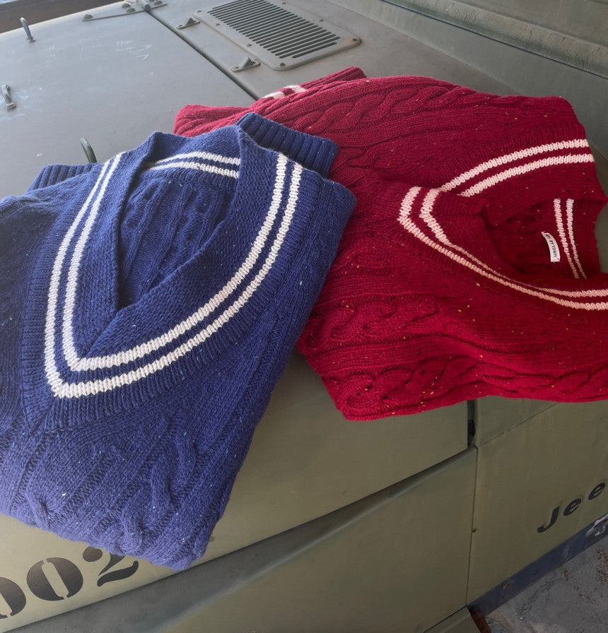 Noel cable knit (blue,red)