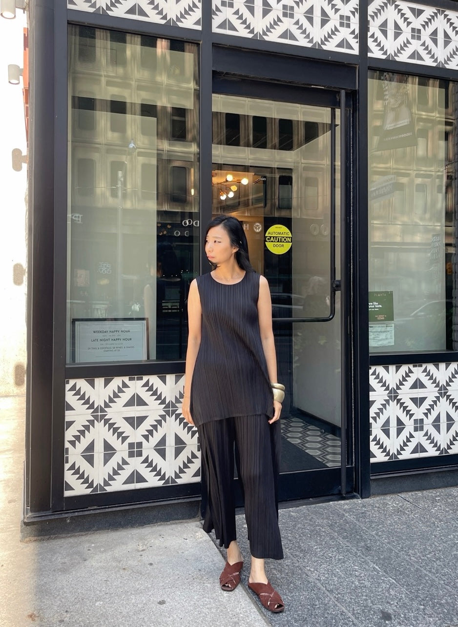 Pleats July pants (ivory, black, grey)