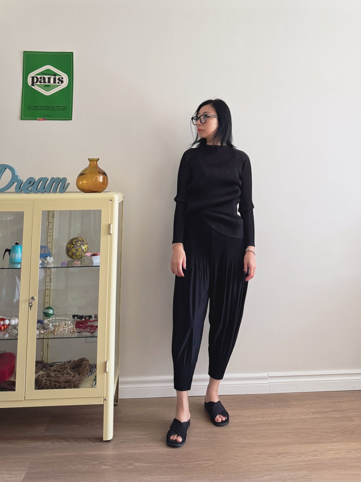 Pleats baggy pants ( black, pink, ivory, orange, mocha)