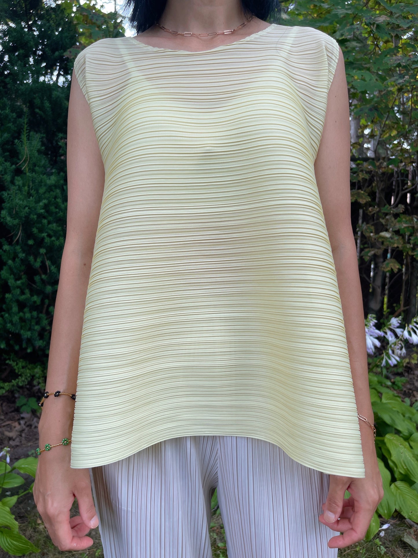 Pleats back string sleeveless (royal blue, lavender, ivory, lemon)