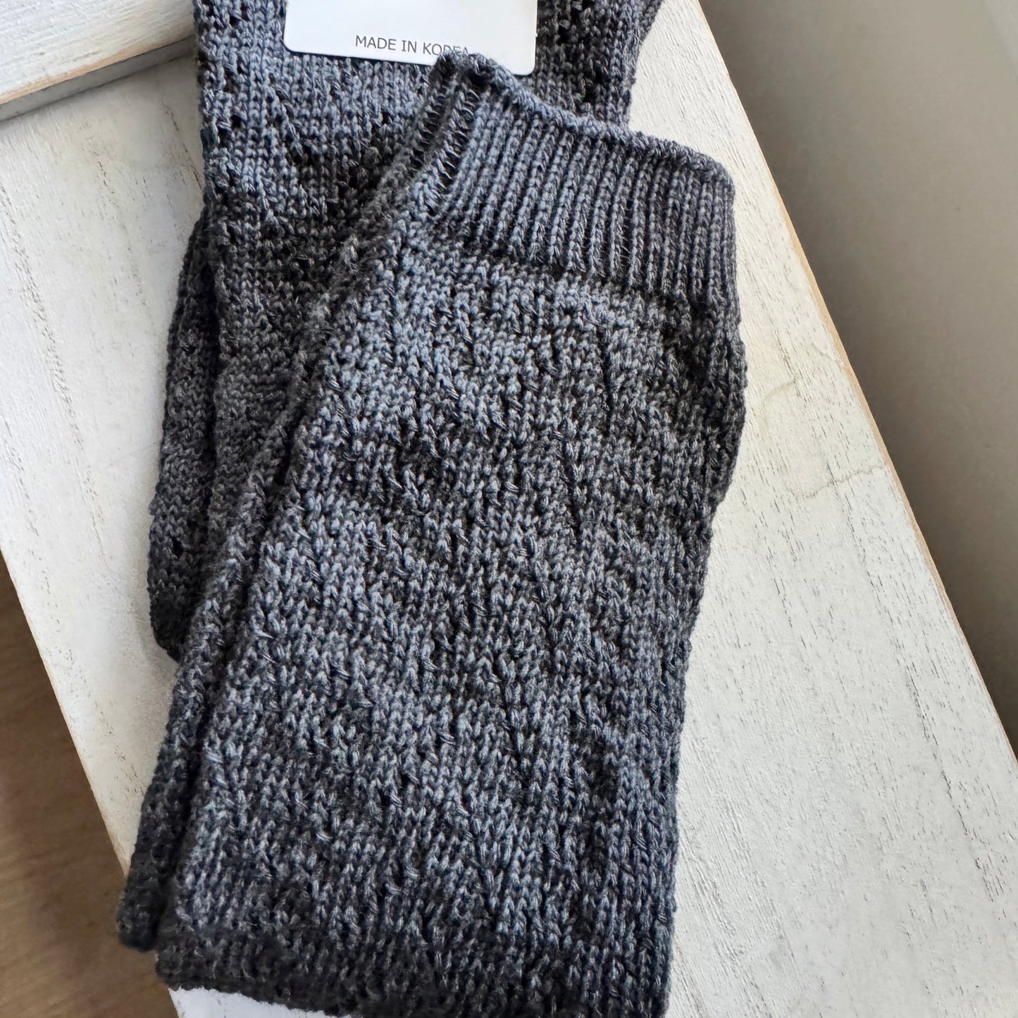 crochet knee socks ( black , gray, charcoal )