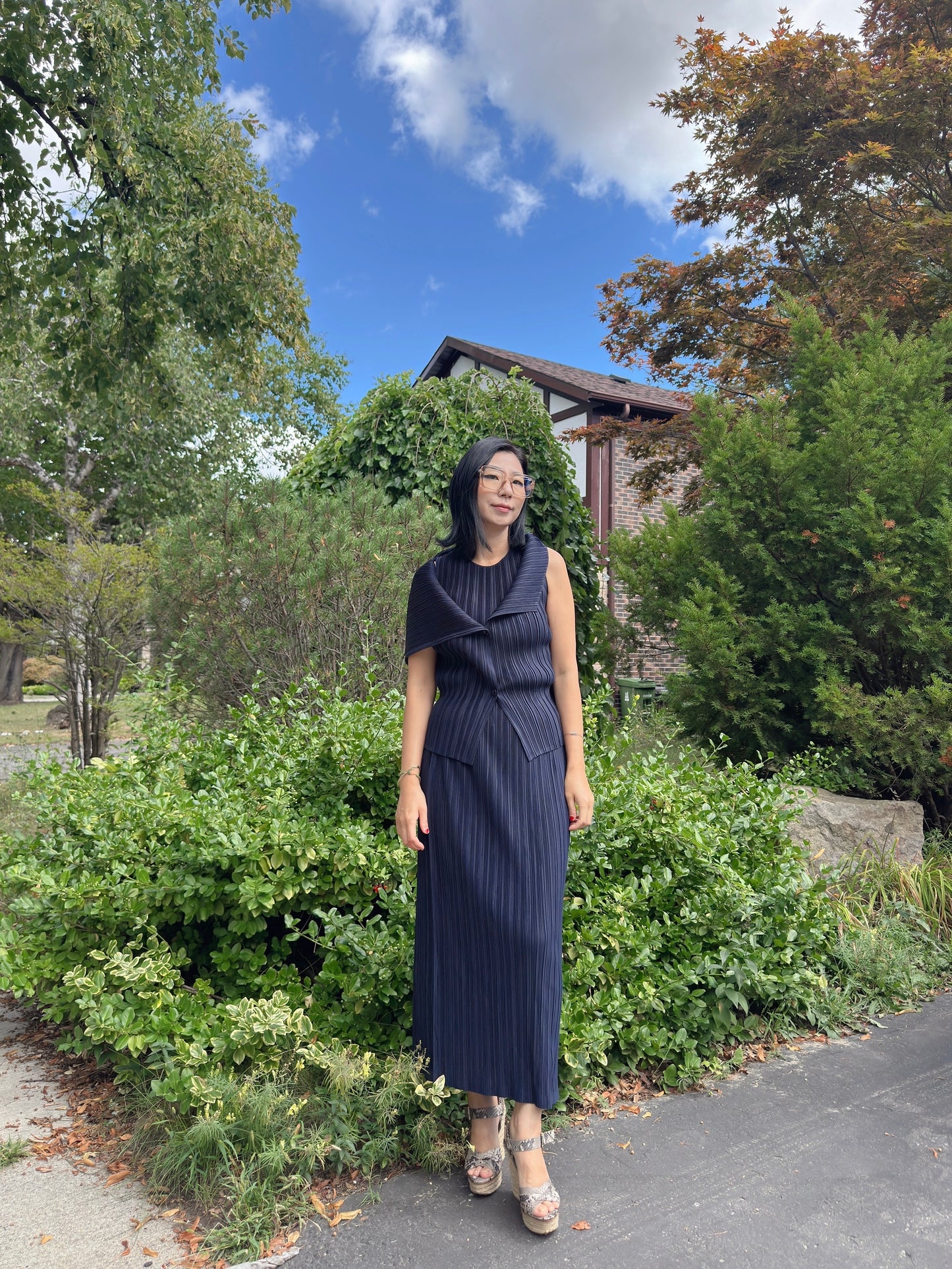 Pleated maxi skirt