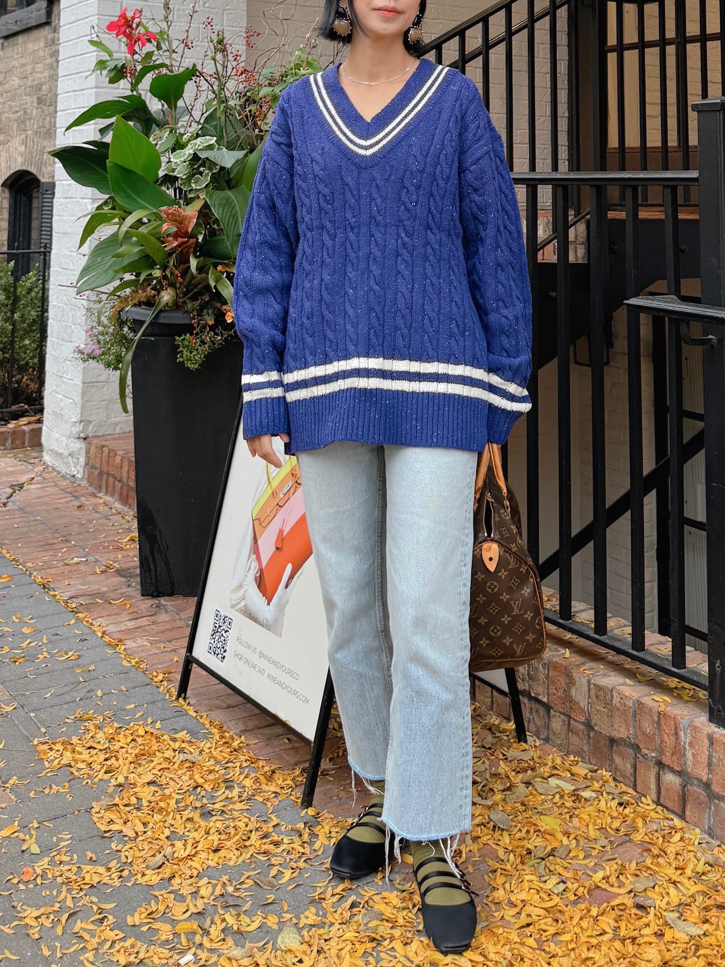 Noel cable knit (blue,red)