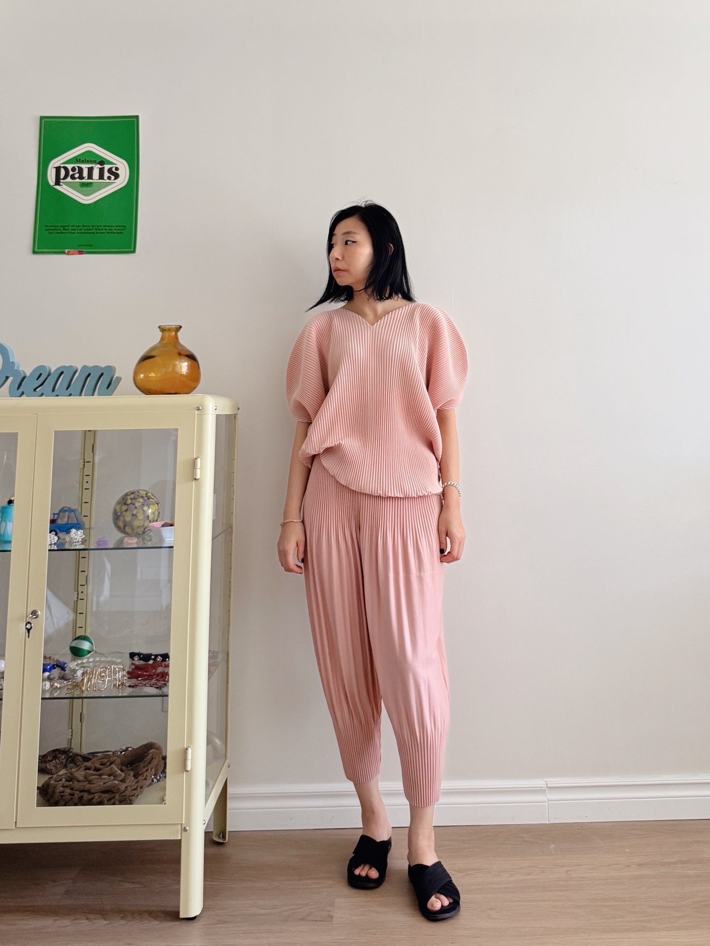 Pleats baggy pants ( black, pink, ivory, orange, mocha)