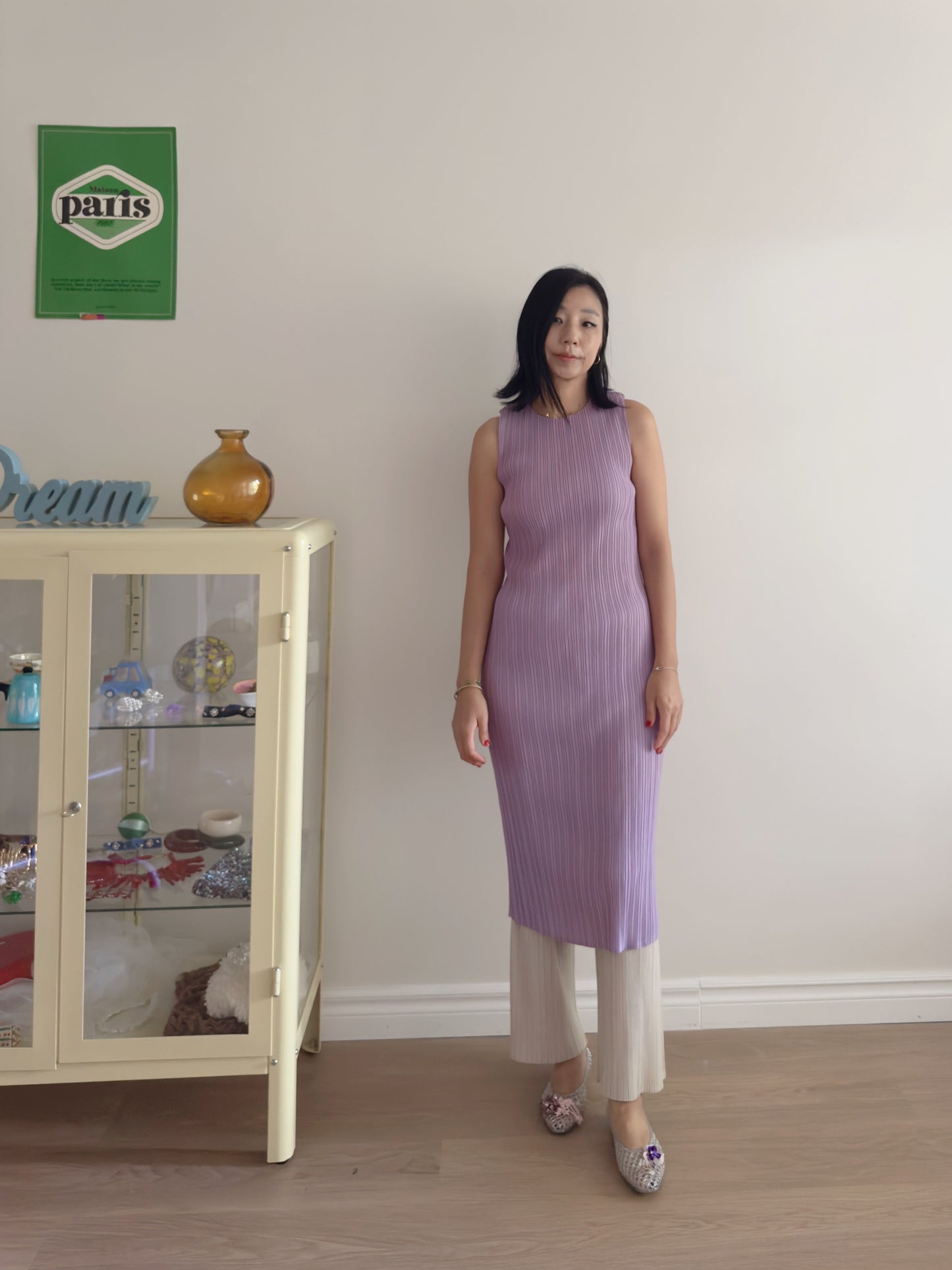 Lavender pleated dress
