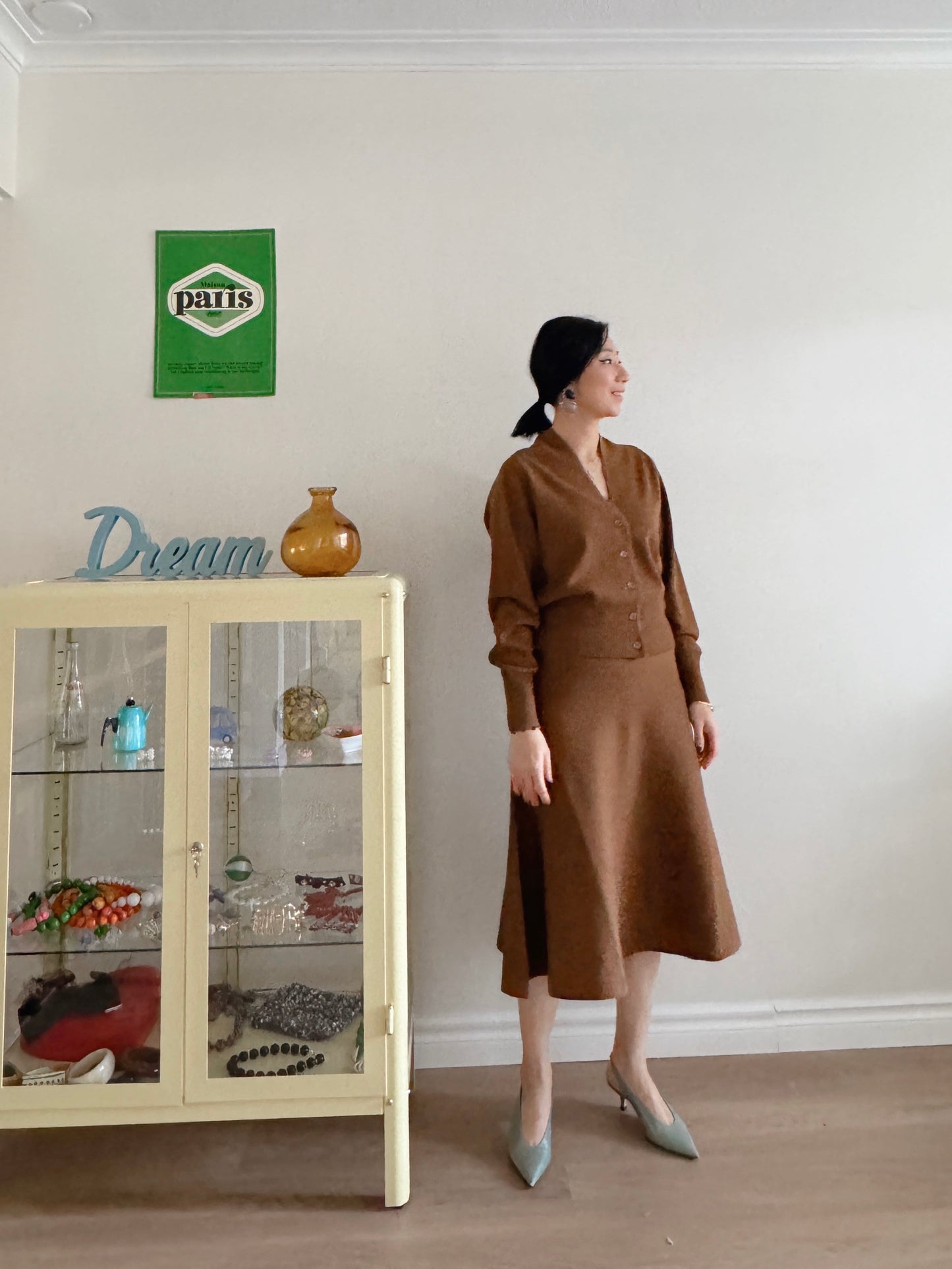 Merino wool cardigan set