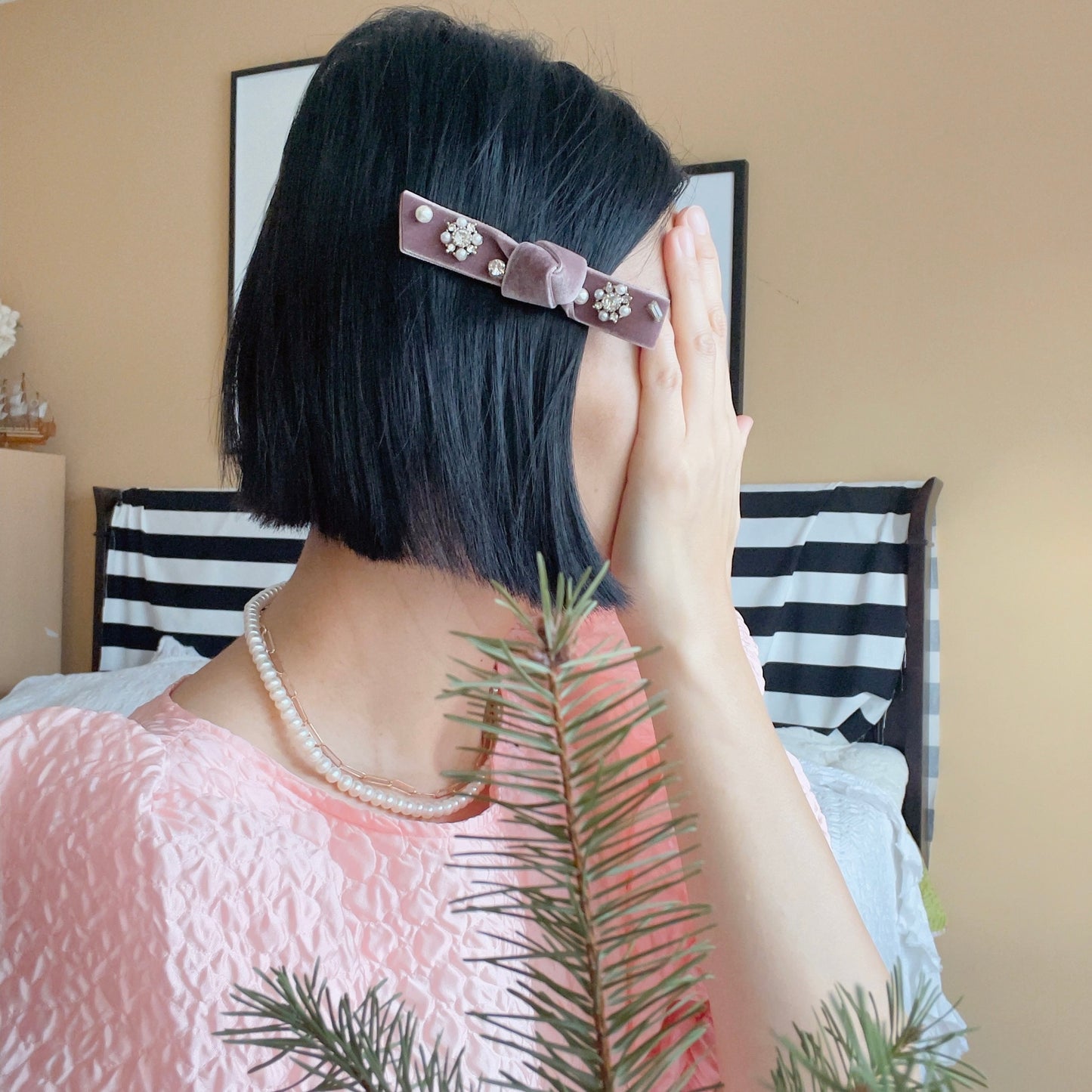 Velvet Ribbon Hair Clips