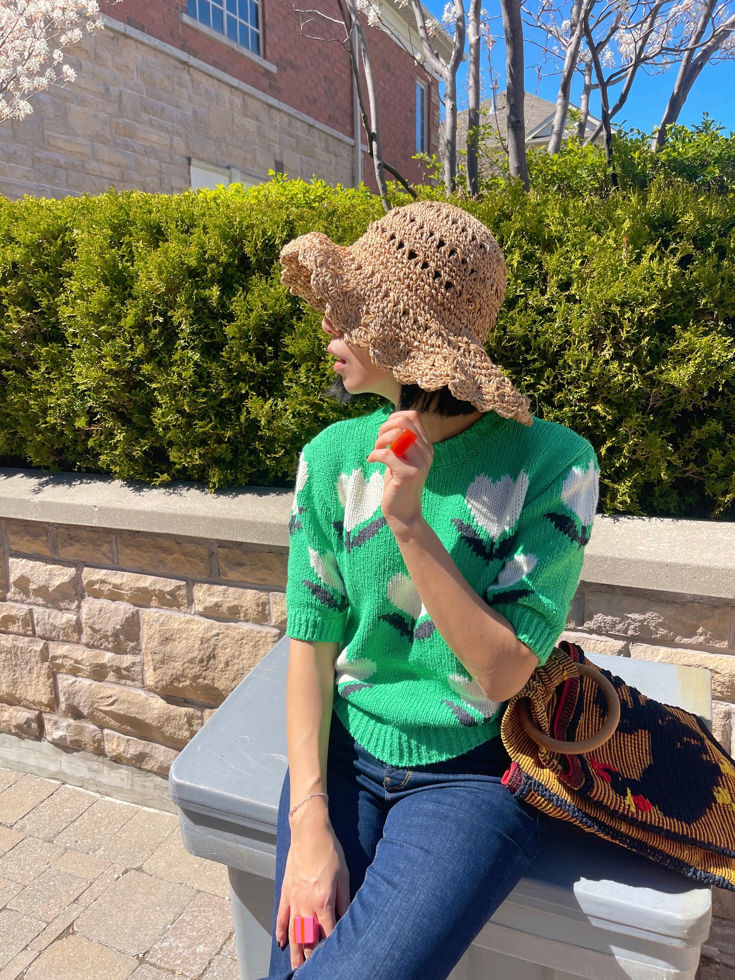 Tulip Knit (black, green)