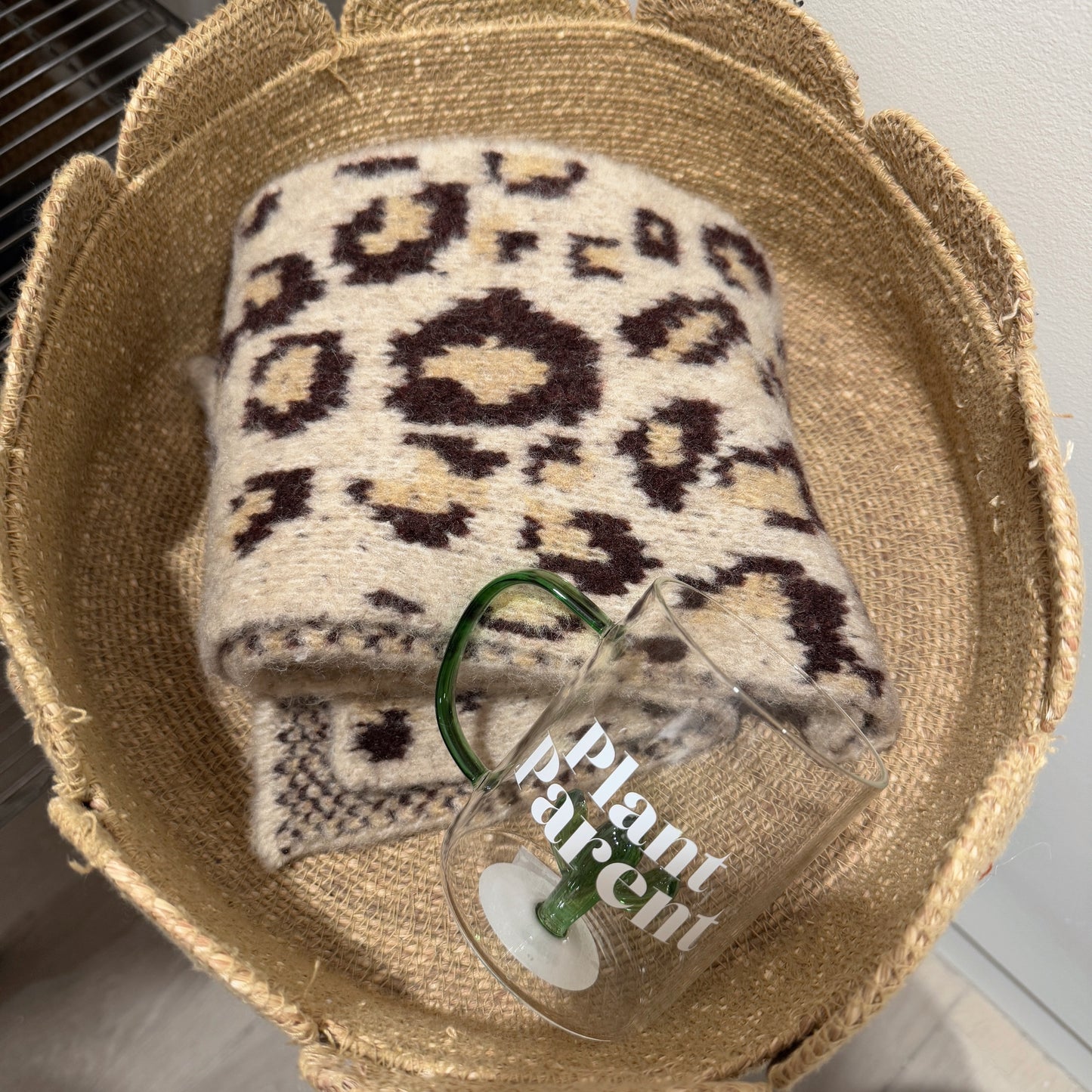leopard print scarf (beige,brown)