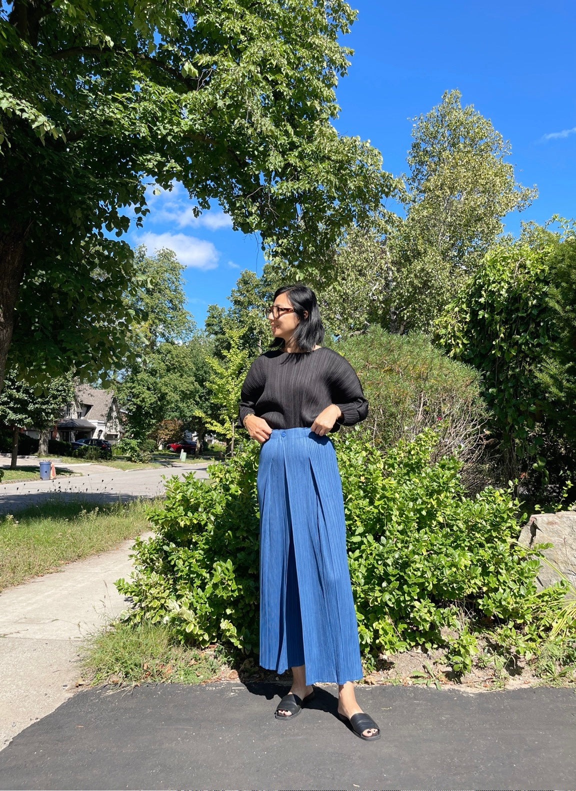 Button wrap pants (mustard, blue, ivory, black)