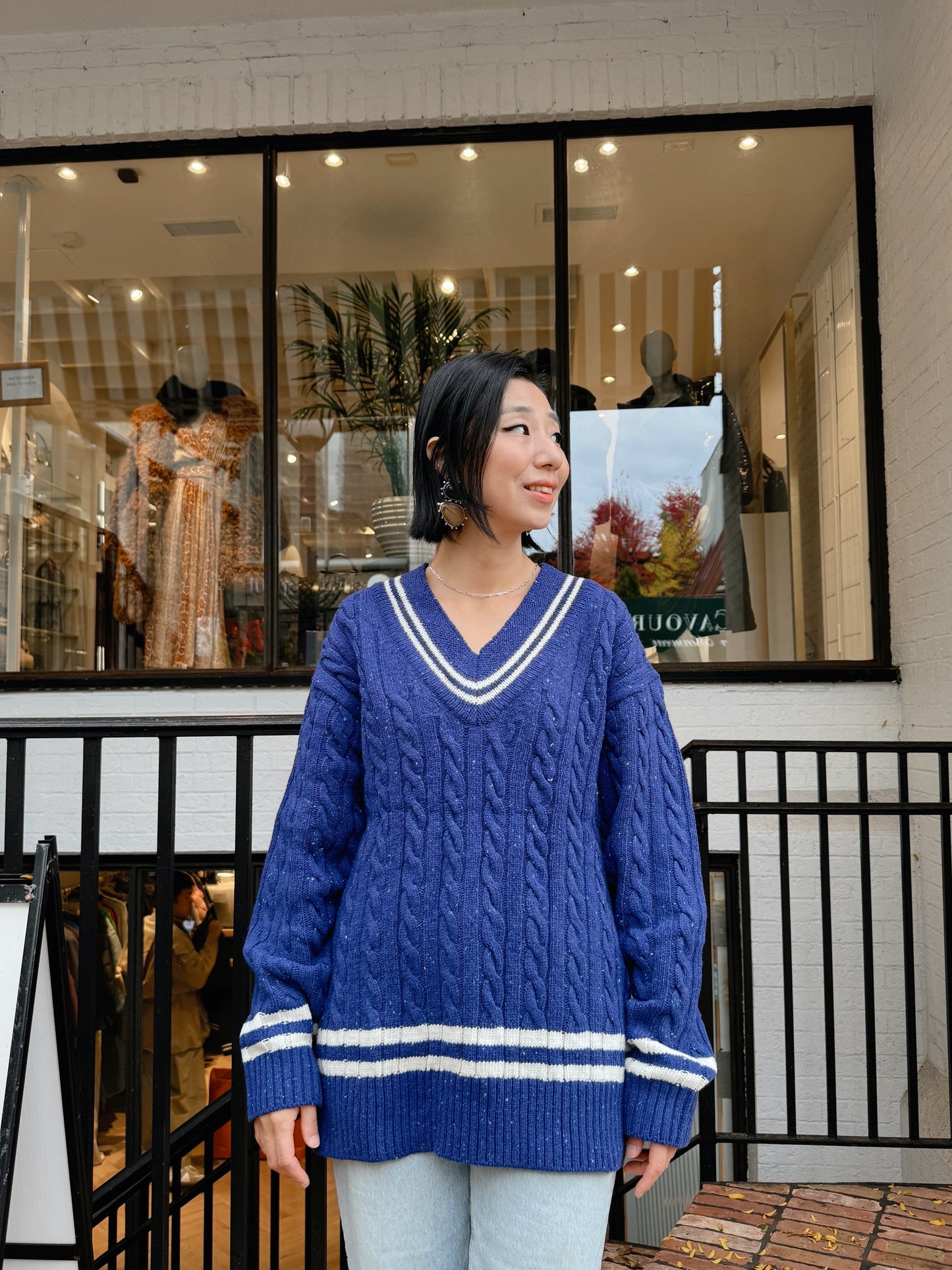 Noel cable knit (blue,red)