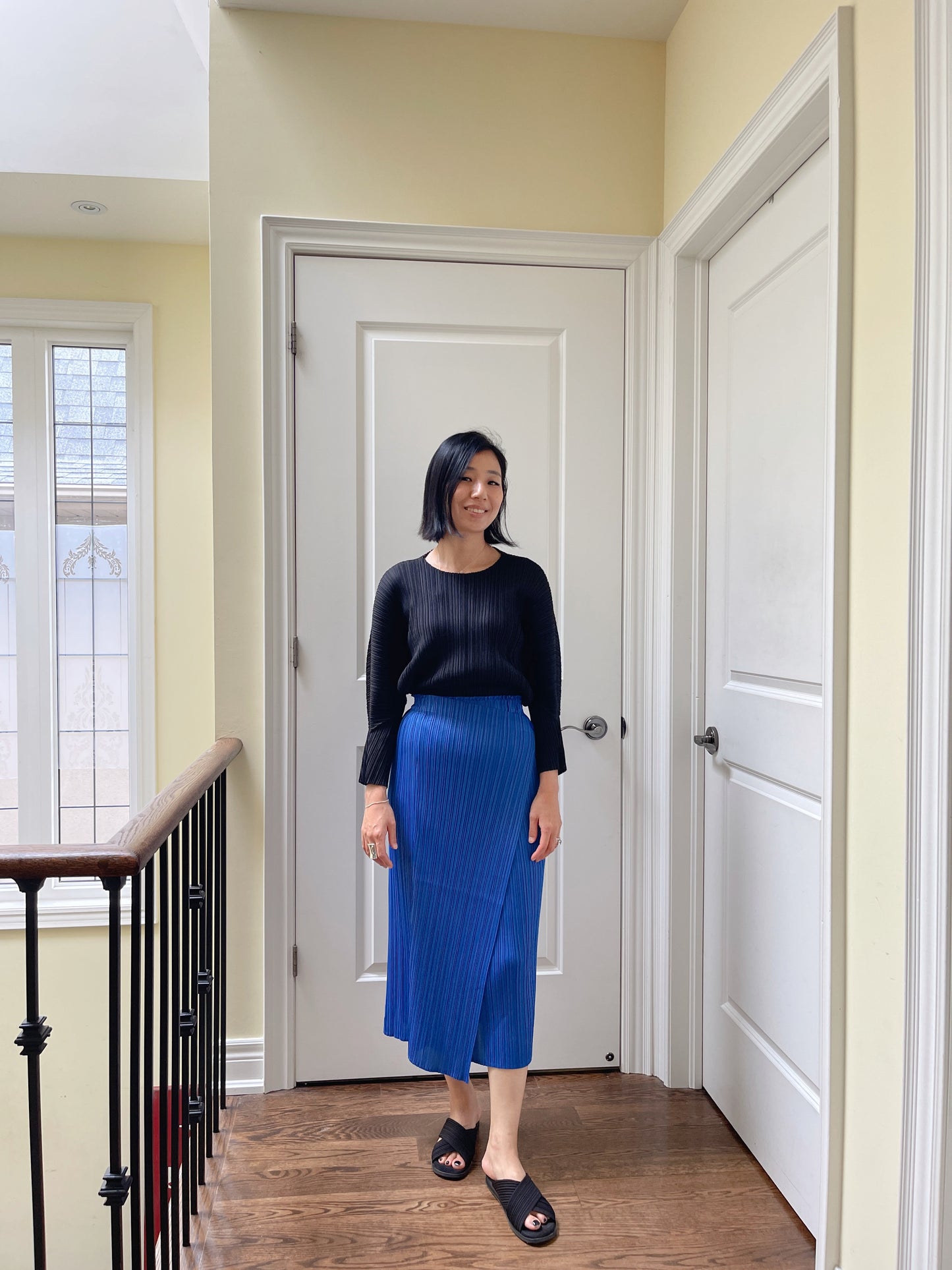 <SPECIAL> Button wrap skirt (green, blue, ivory)