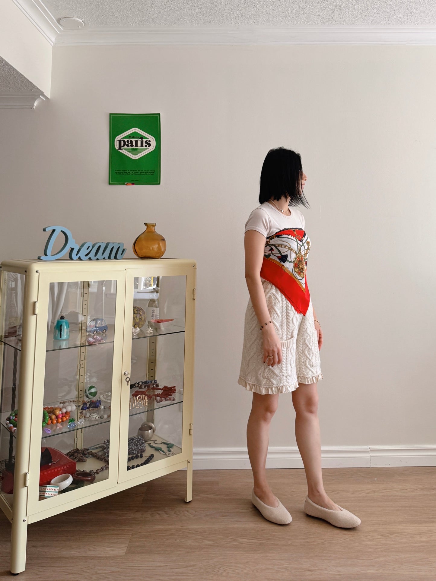Wool knit shorts(ivory, red, black)