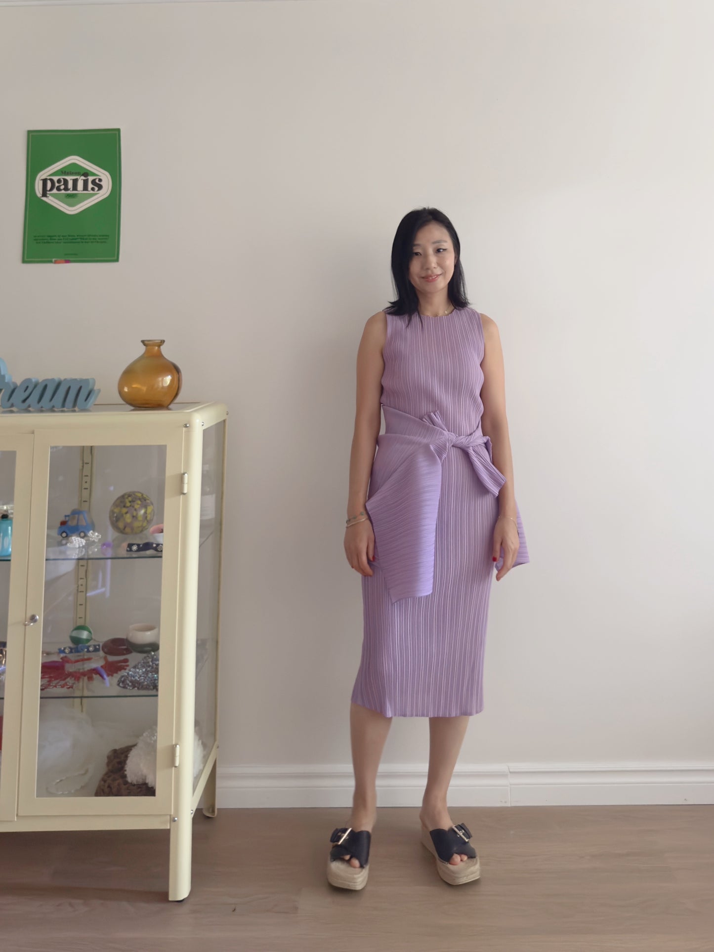 Lavender pleated dress