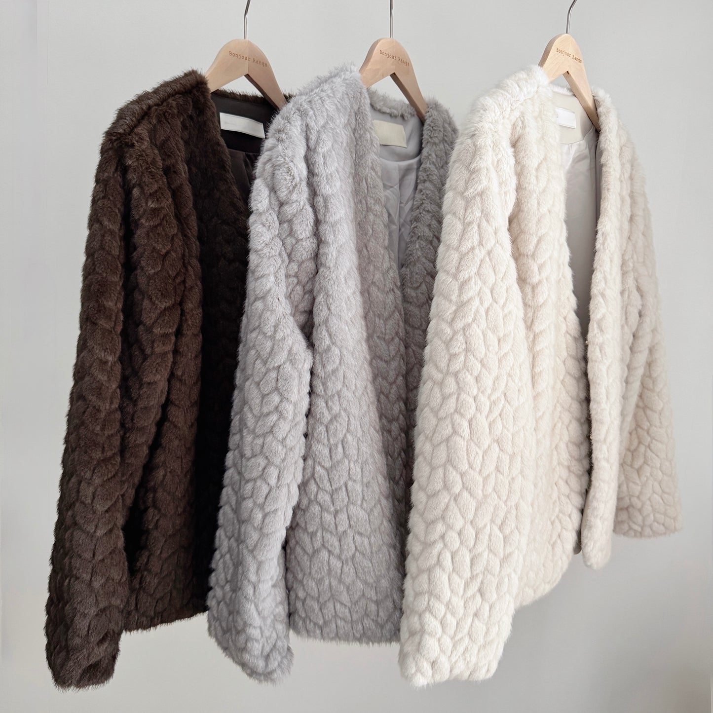 Misty mood faux fur jacket ( ivory, gray, brown)