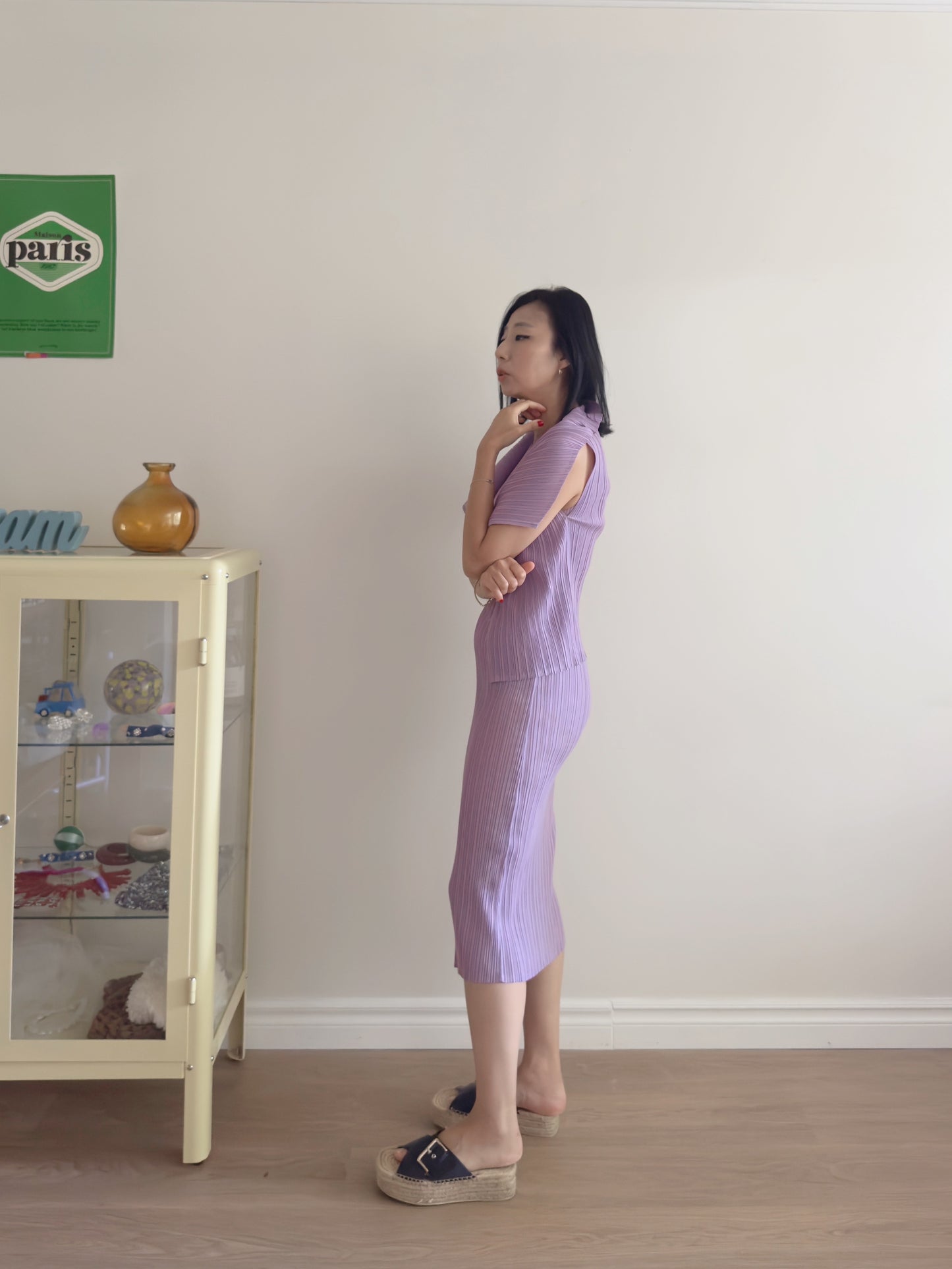 Pleated Vest (lilac, navy, black)