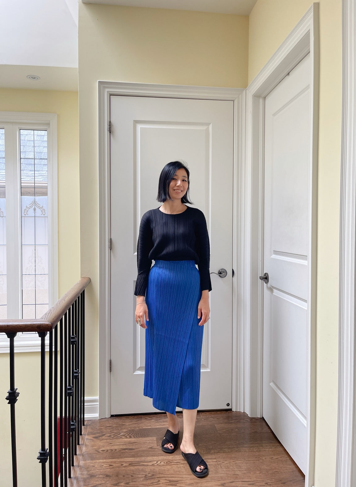 <SPECIAL> Button wrap skirt (green, blue, ivory)