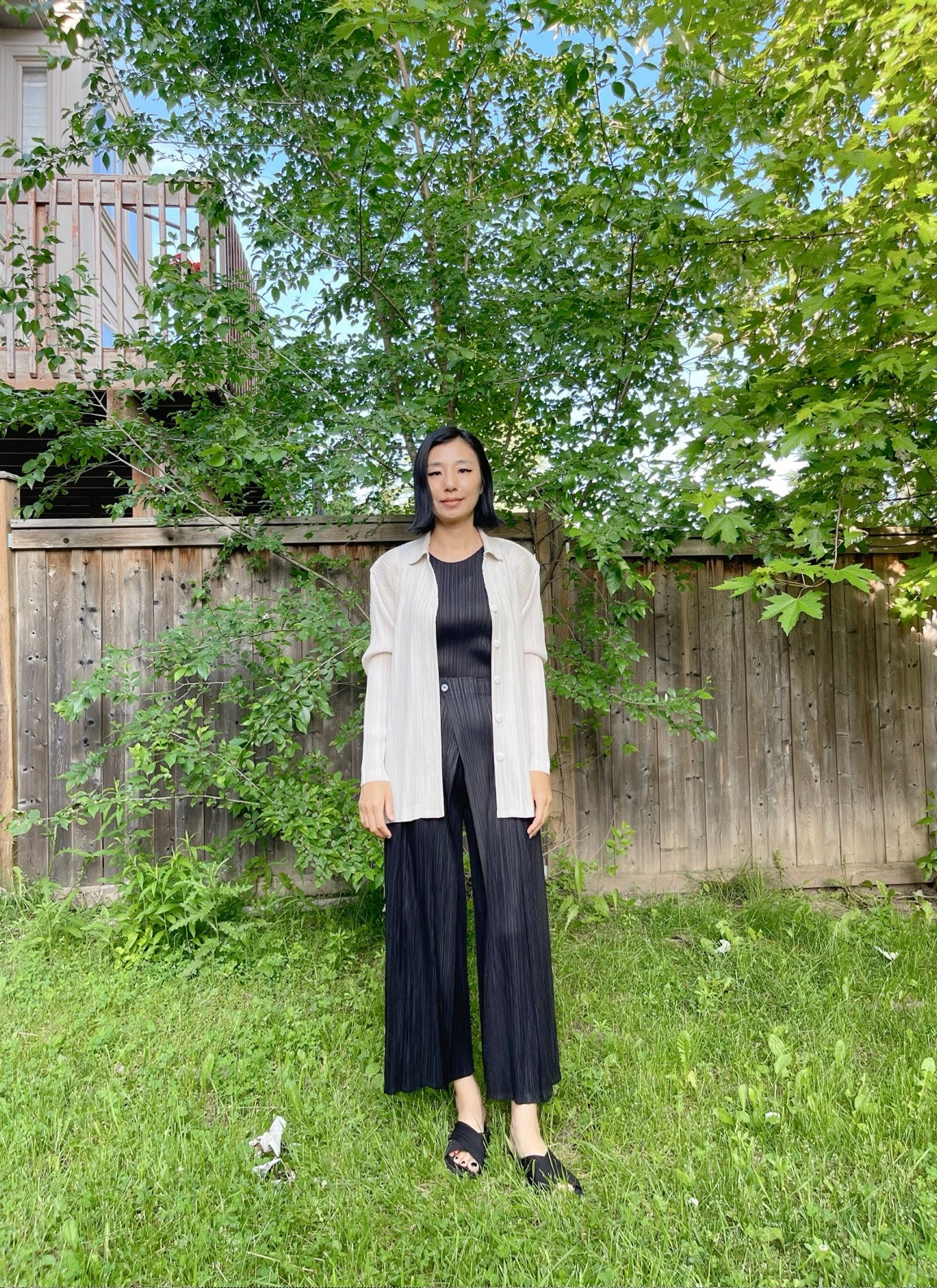 Button wrap pants (mustard, blue, ivory, black)