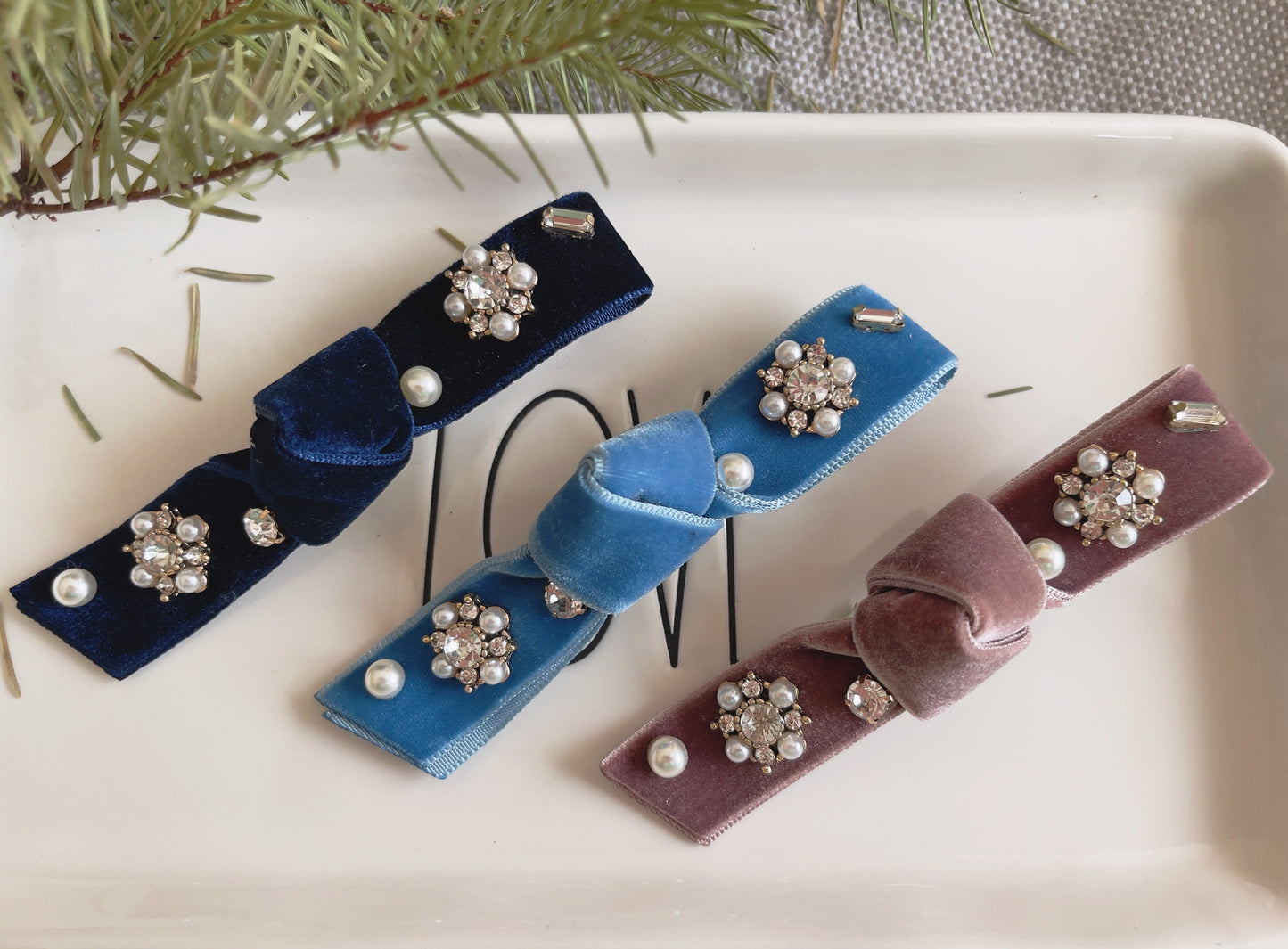 Velvet Ribbon Hair Clips