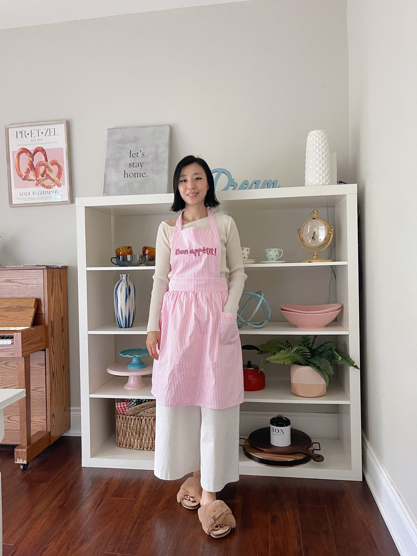 French Apron ( black, pink, blue)