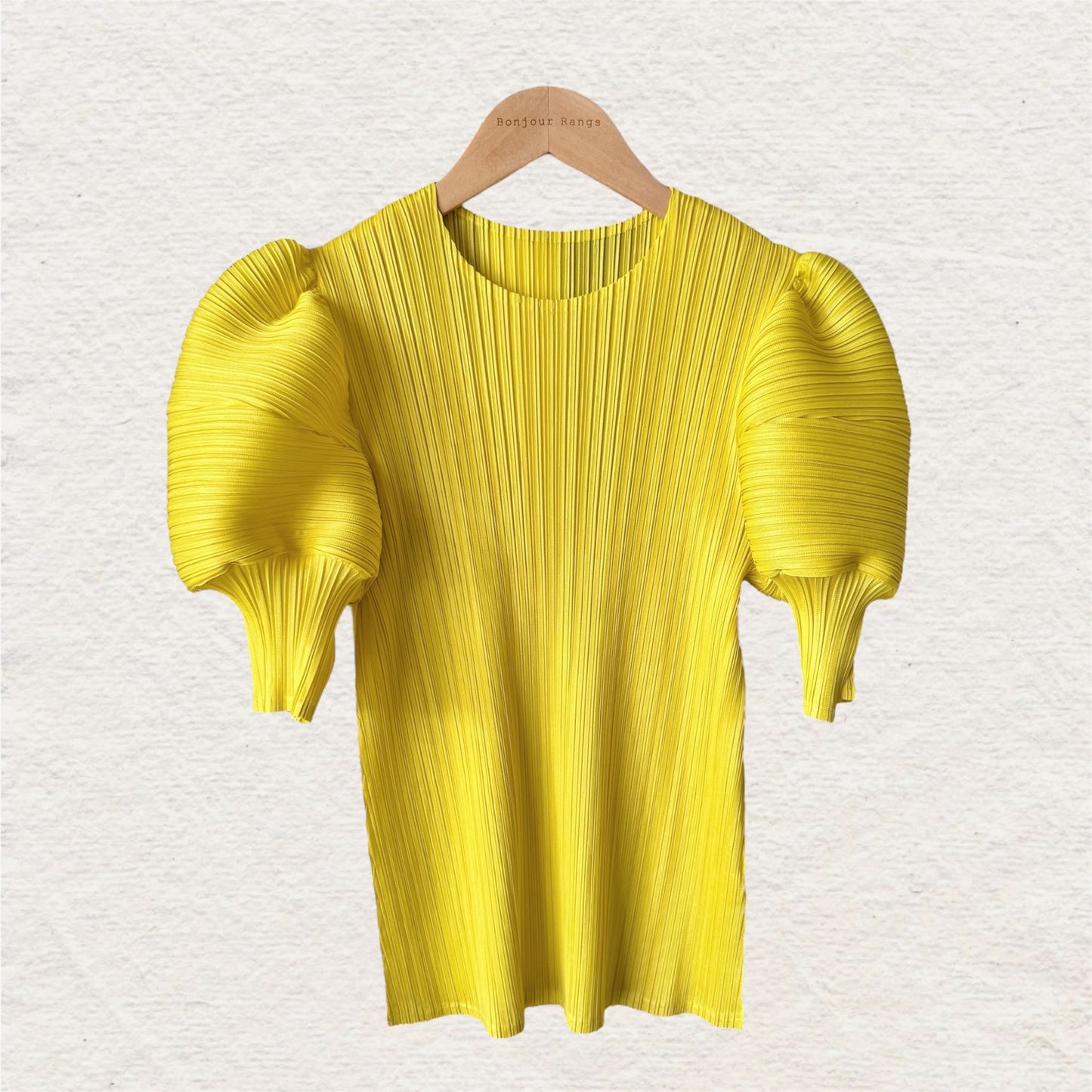 Pleats puff sleeves (pink,yellow,black)