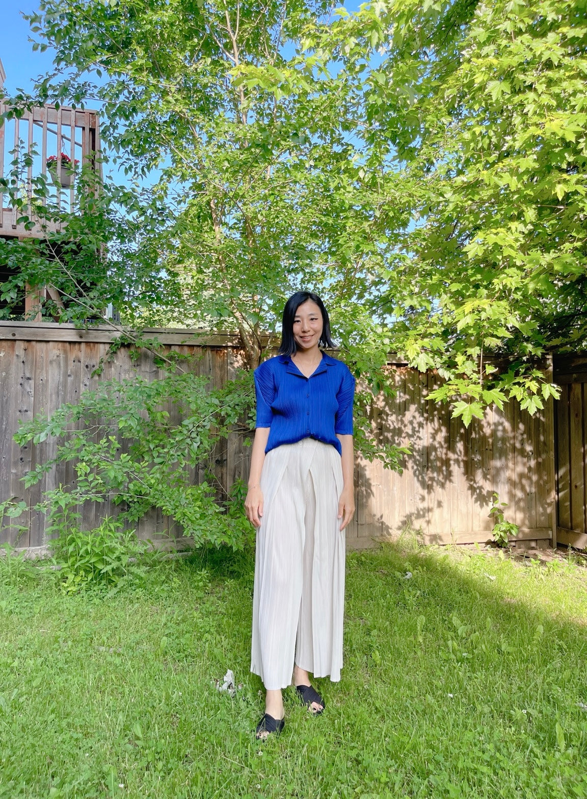 Button wrap pants (mustard, blue, ivory, black)