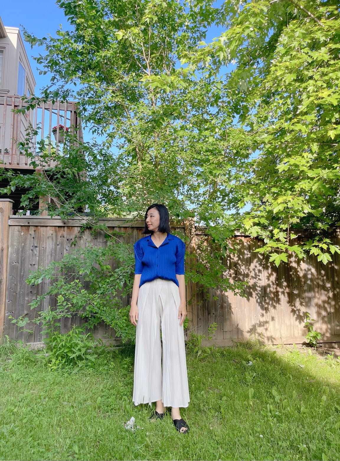 Button wrap pants (mustard, blue, ivory, black)