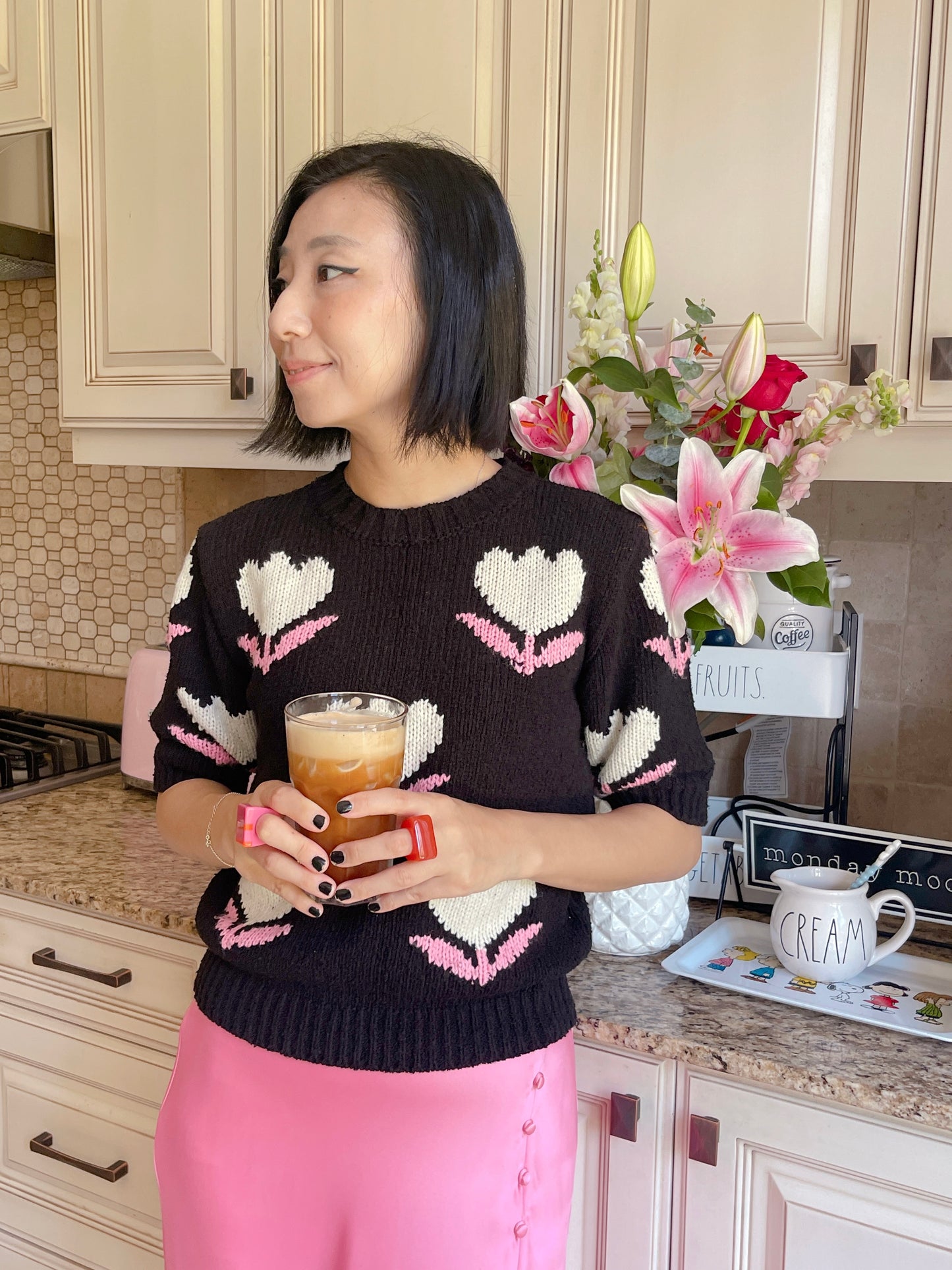 Tulip Knit (black, green)