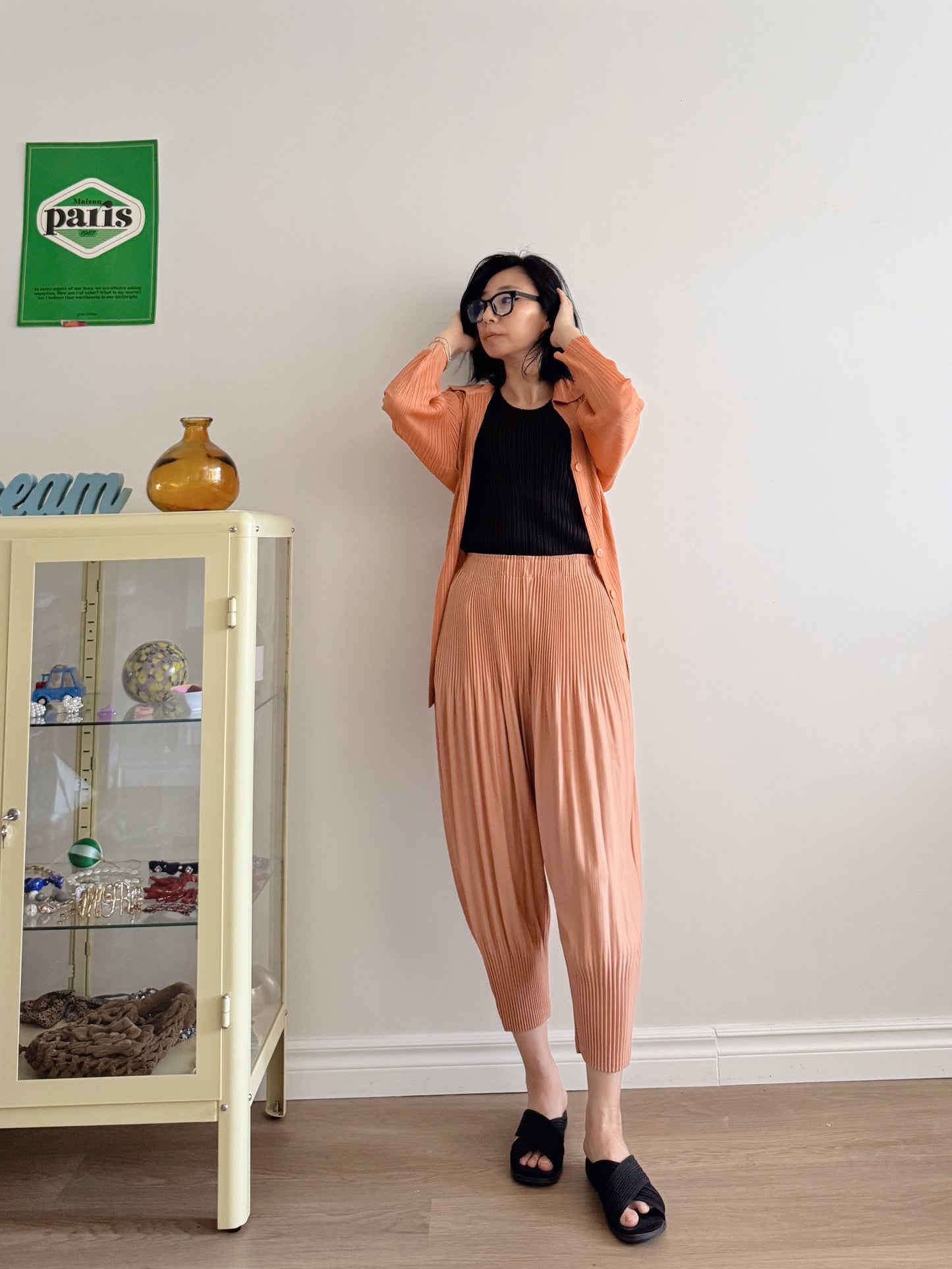 Pleats baggy pants ( black, pink, ivory, orange, mocha)