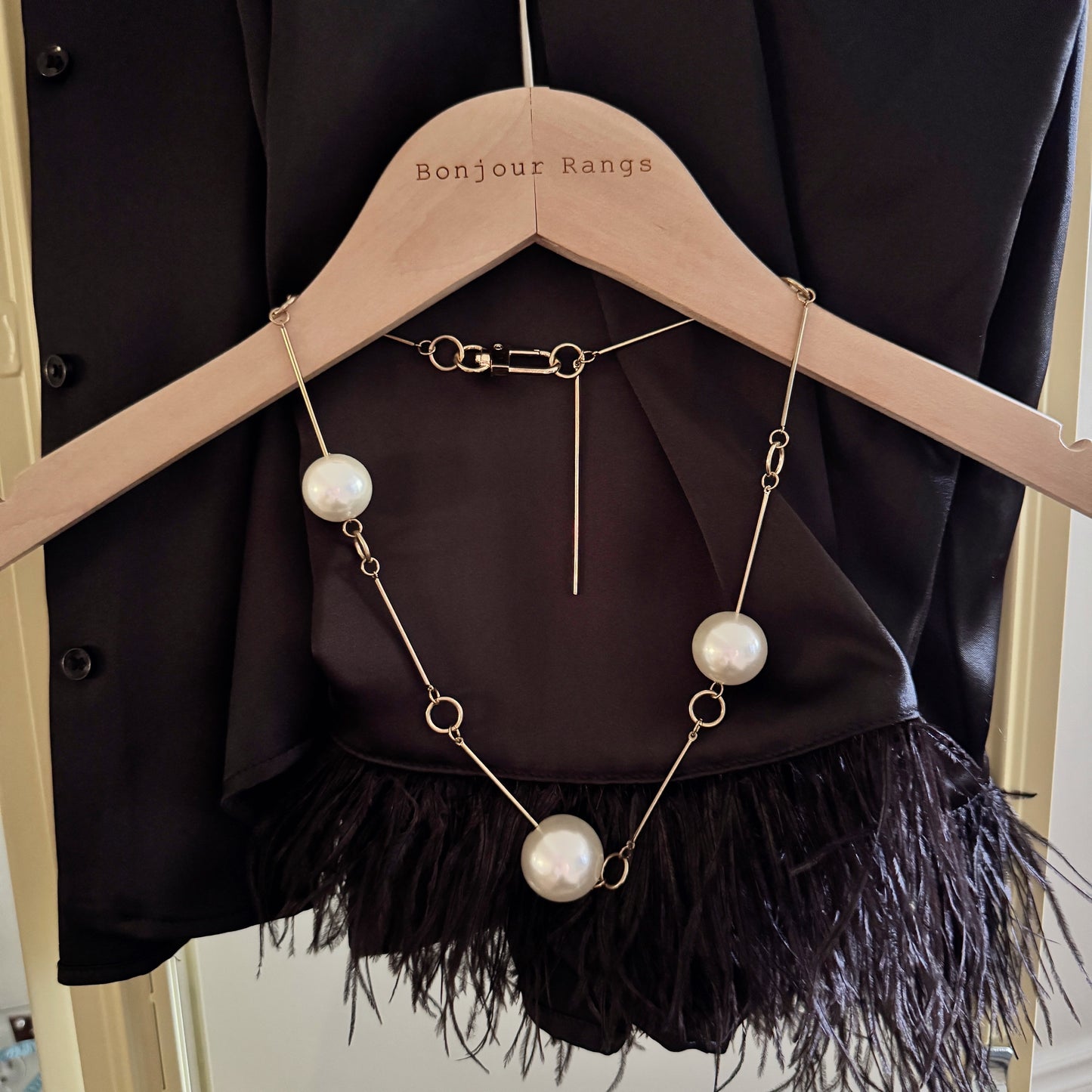 Gold Chunky Pearl Necklace