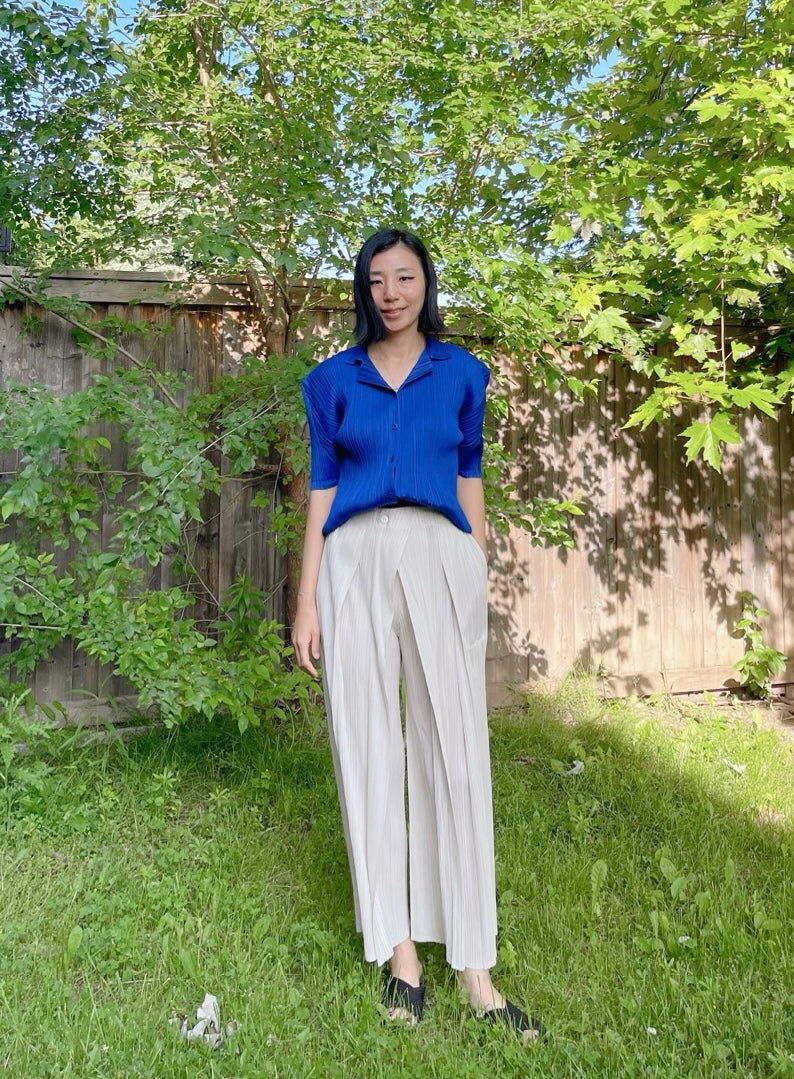 Button wrap pants (mustard, blue, ivory, black)