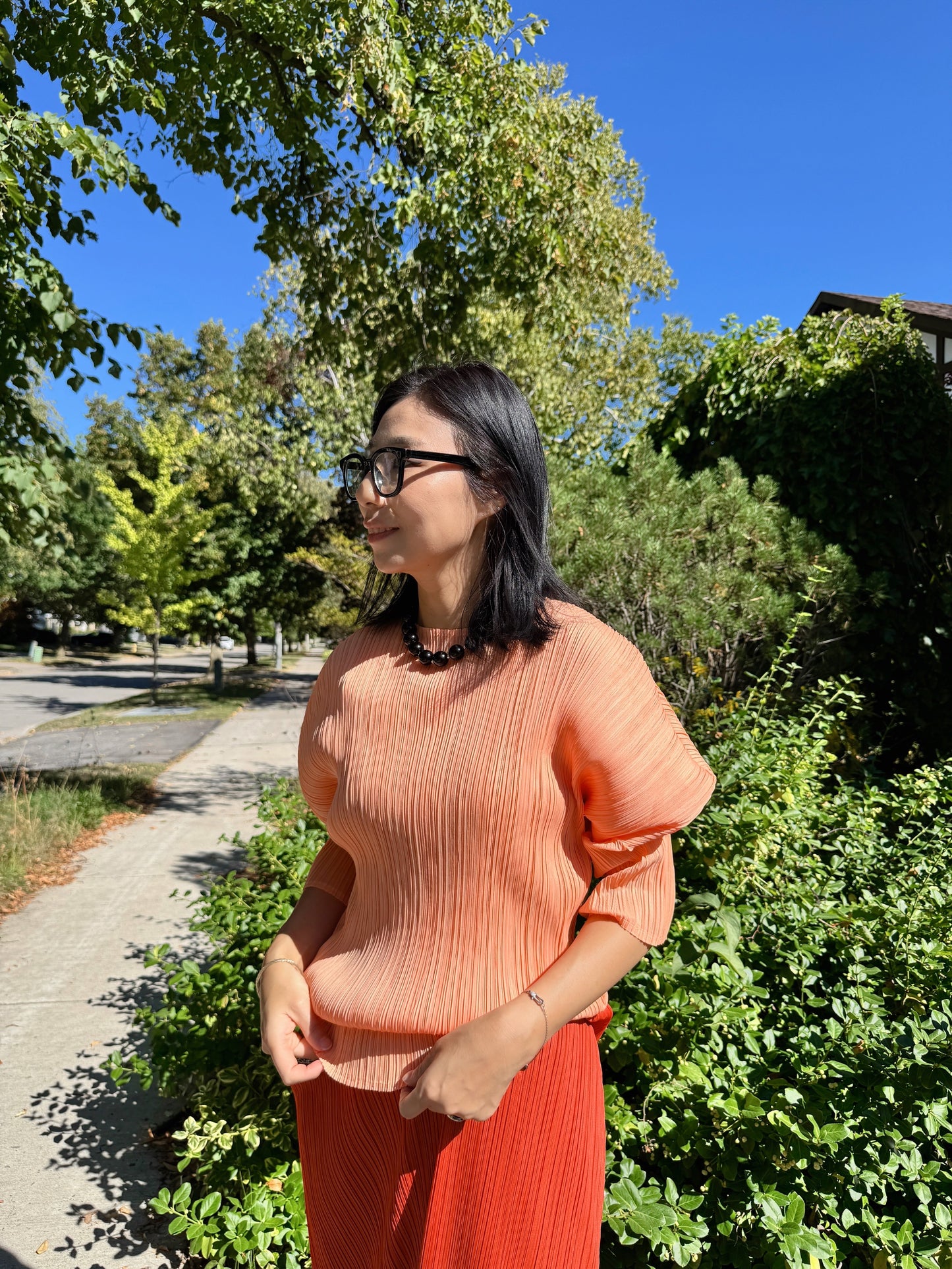 ballon sleeve top(orange, lemon, black)