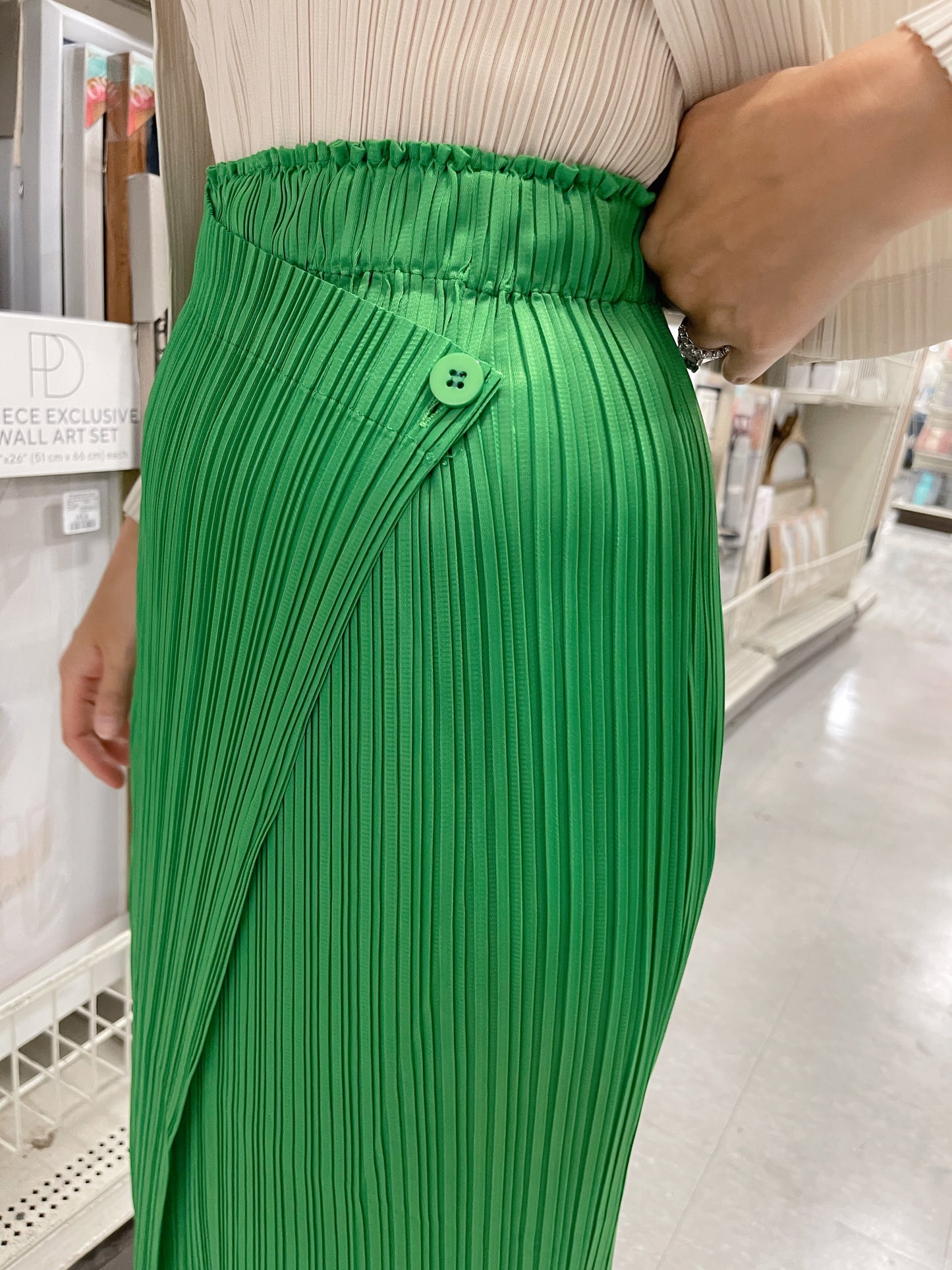 <SPECIAL> Button wrap skirt (green, blue, ivory)