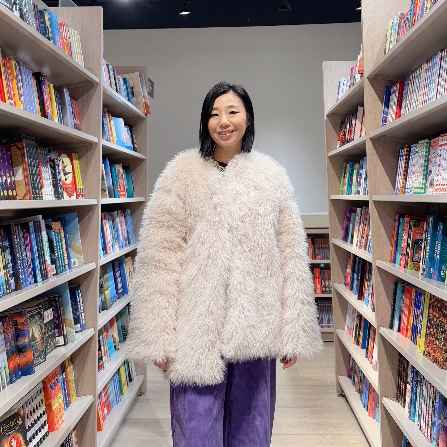 Mimi eco Fur Jacket (ivory, black)