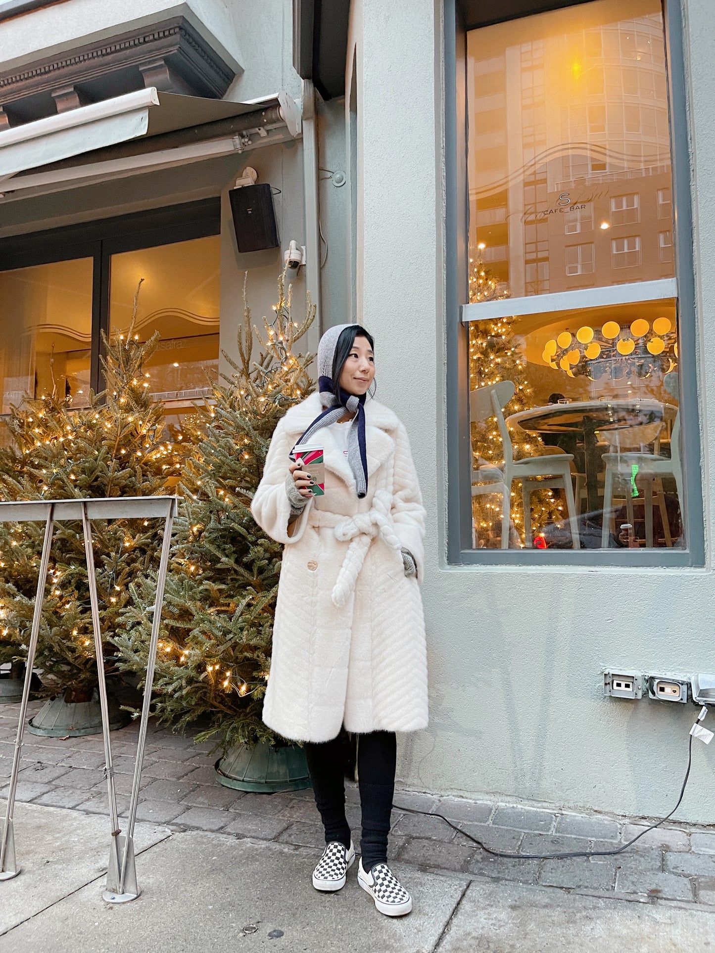 Eco mink coat 2 (brown, light brown, white)