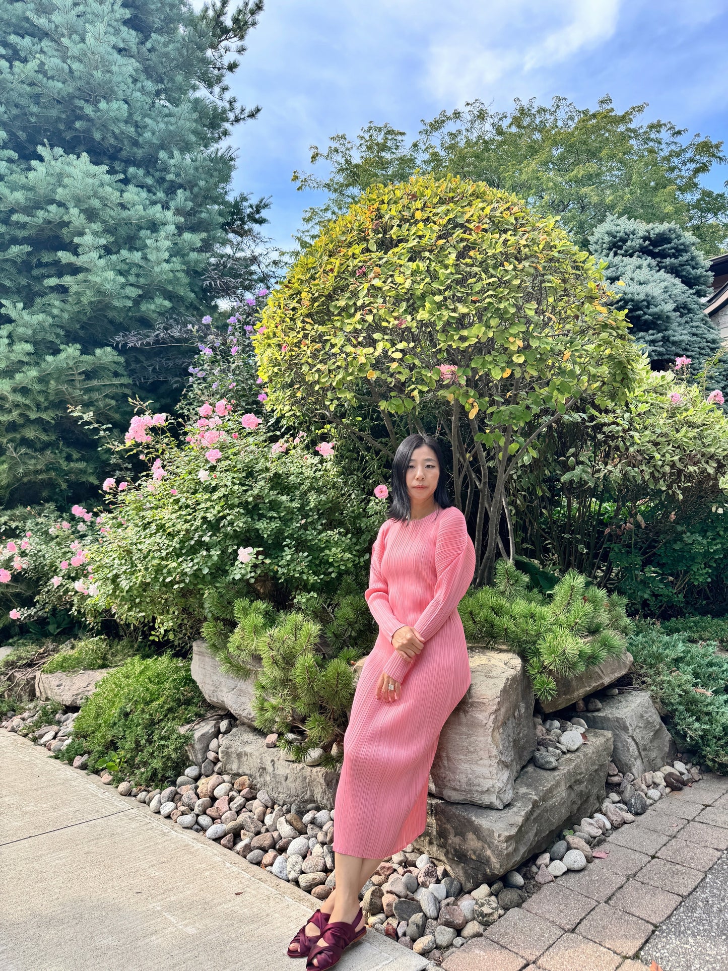 Edge dress (pink, blue)