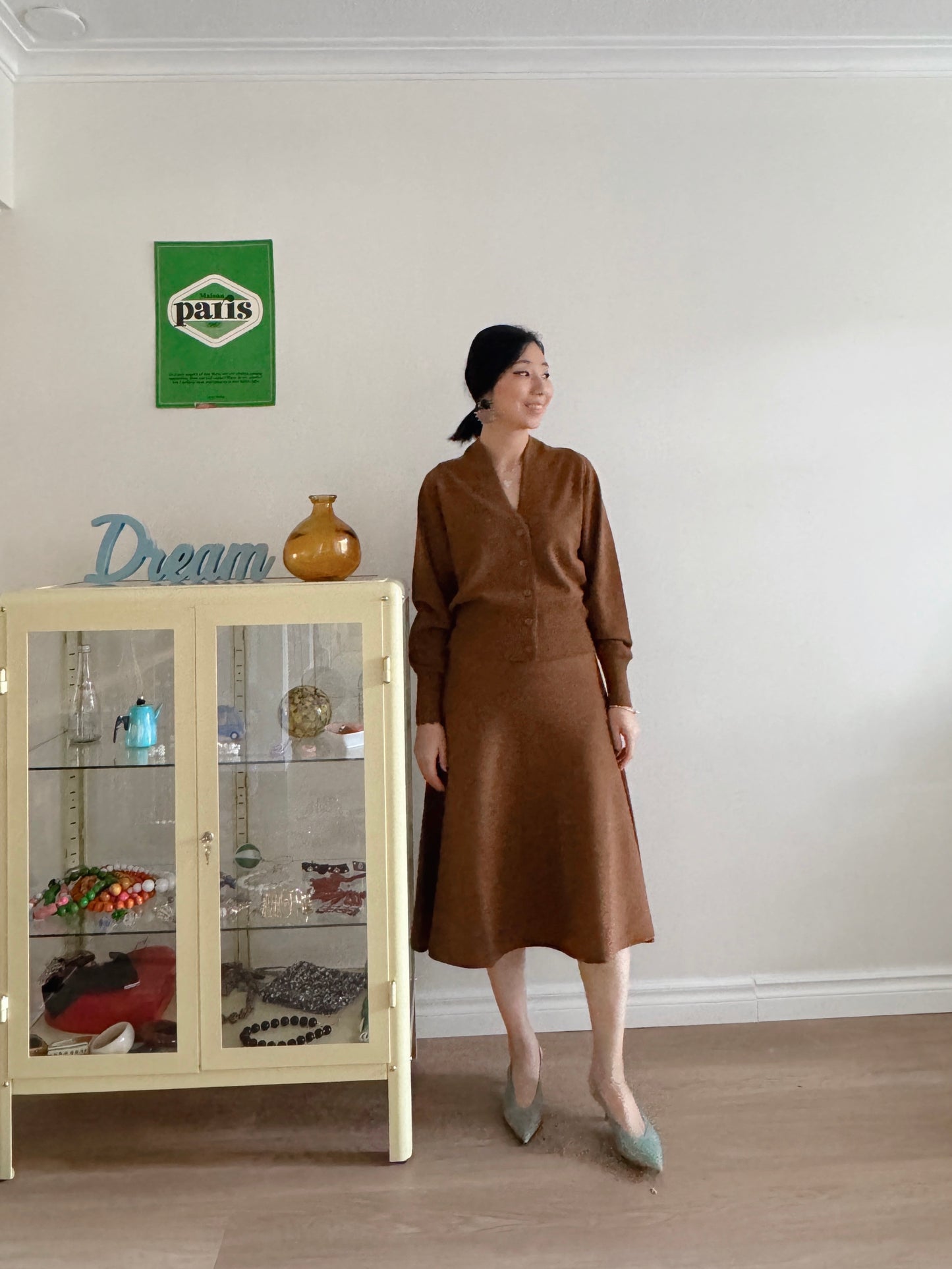 Merino wool cardigan set
