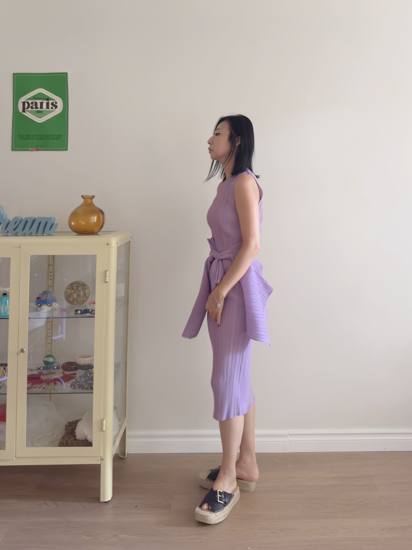 Lavender pleated dress