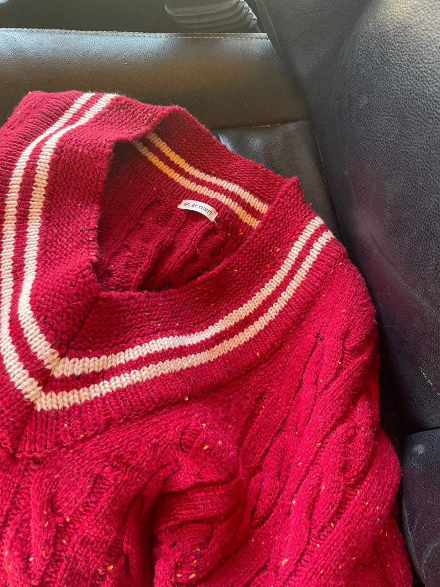 Noel cable knit (blue,red)
