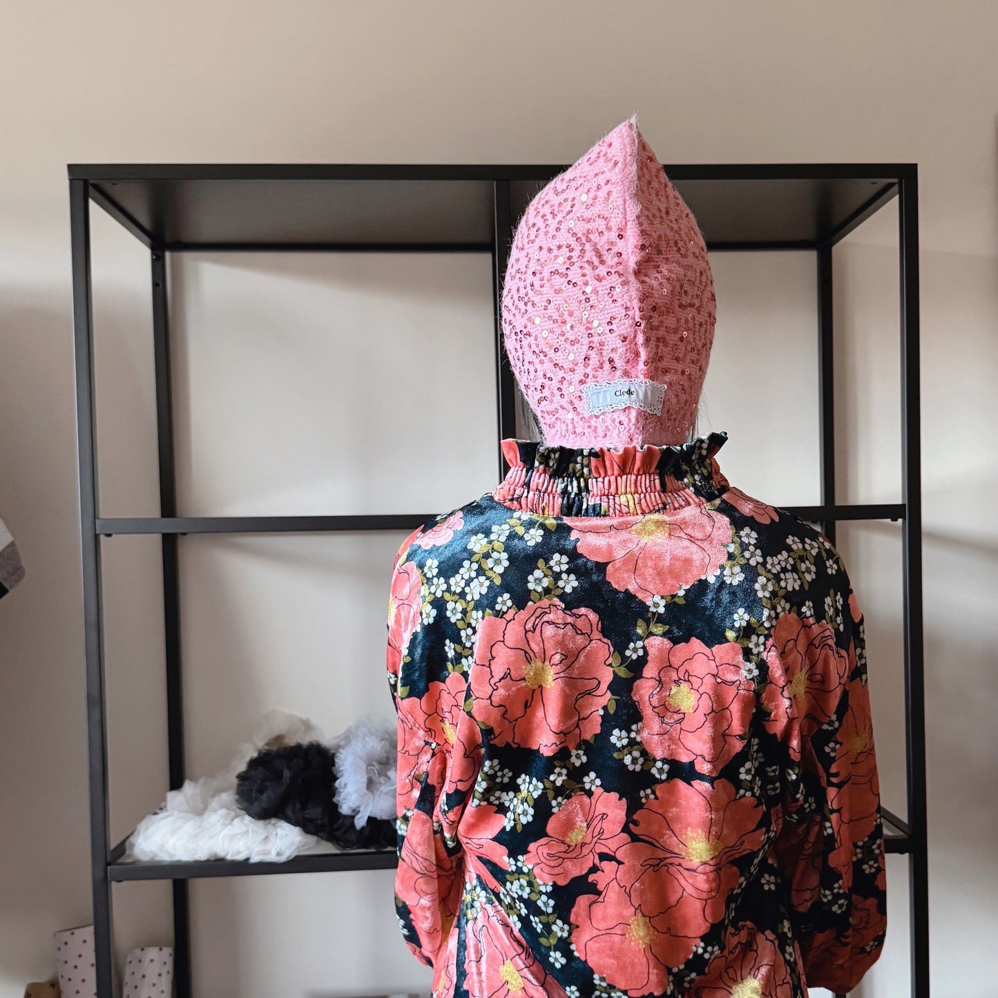 sequin balaclava( ivory, pink, gray, black)