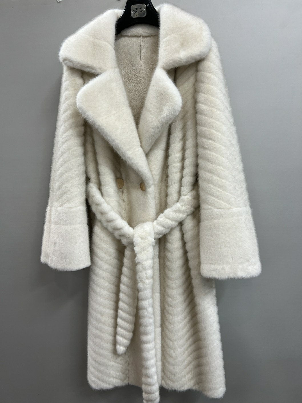 Eco mink coat 2 (brown, light brown, white)