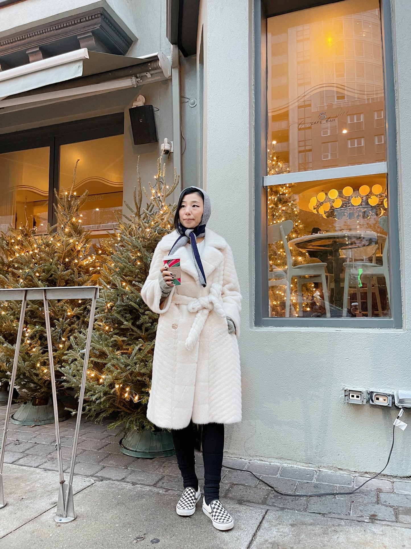 Eco mink coat 2 (brown, light brown, white)