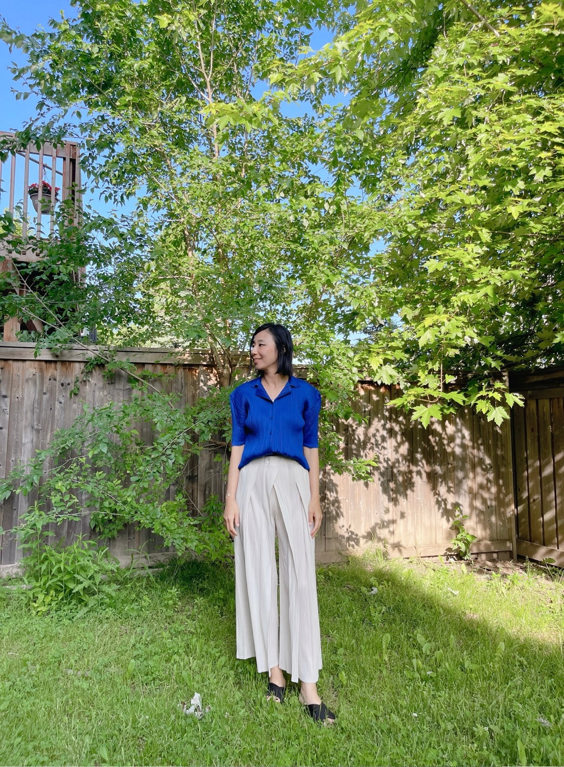 Button wrap pants (mustard, blue, ivory, black)